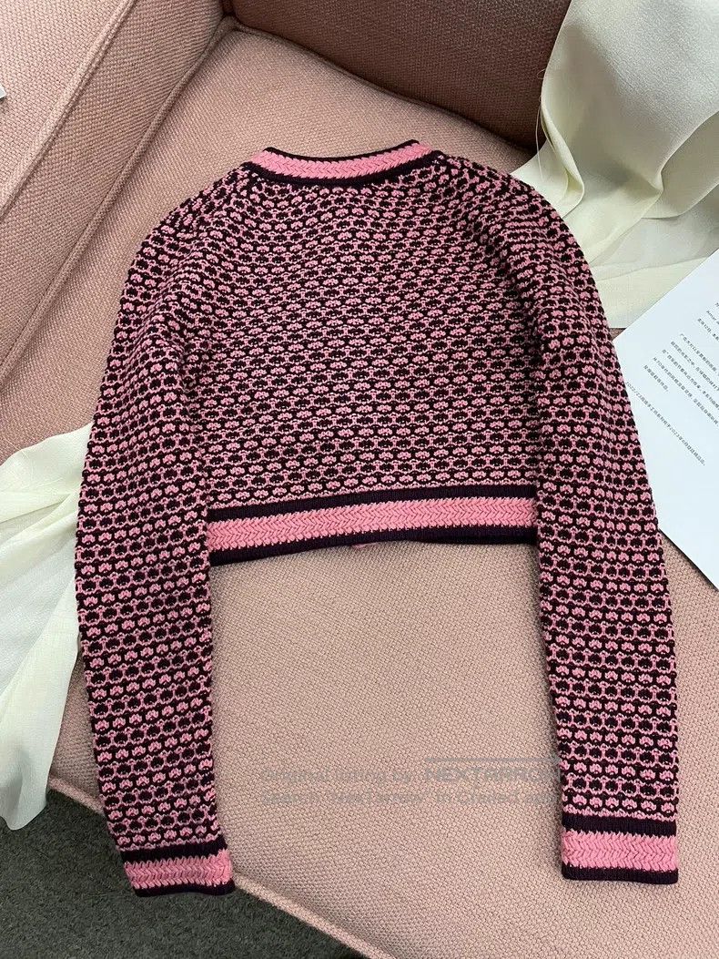 Chanel Chanel 23A pink short silver pink double c-button knitted Size XXS / US 00 / IT 34 - 5 Thumbnail