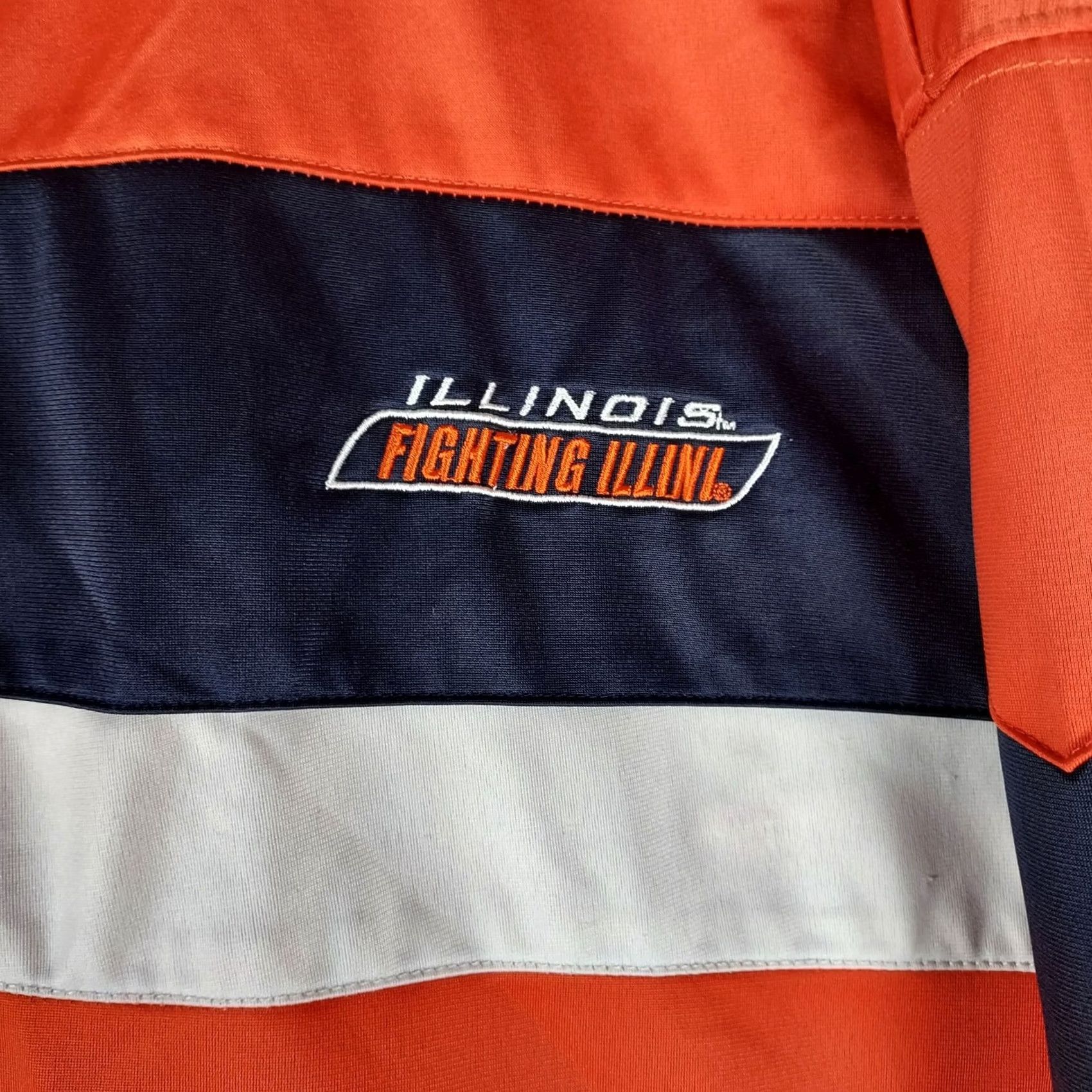Vintage Red Oak Illinois Fighting Illini Jacket 3XL Orange Full Zip Polyester Men Regular Mid-Length Size US XXL / EU 58 / 5 - 4 Thumbnail