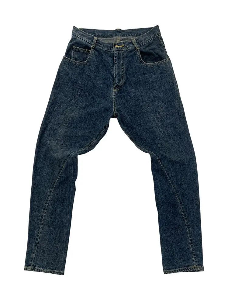 Frapbois Frapbois issey Miyake drop crotch spiral cut jeans Size US 30 / EU 46 - 1 Thumbnail