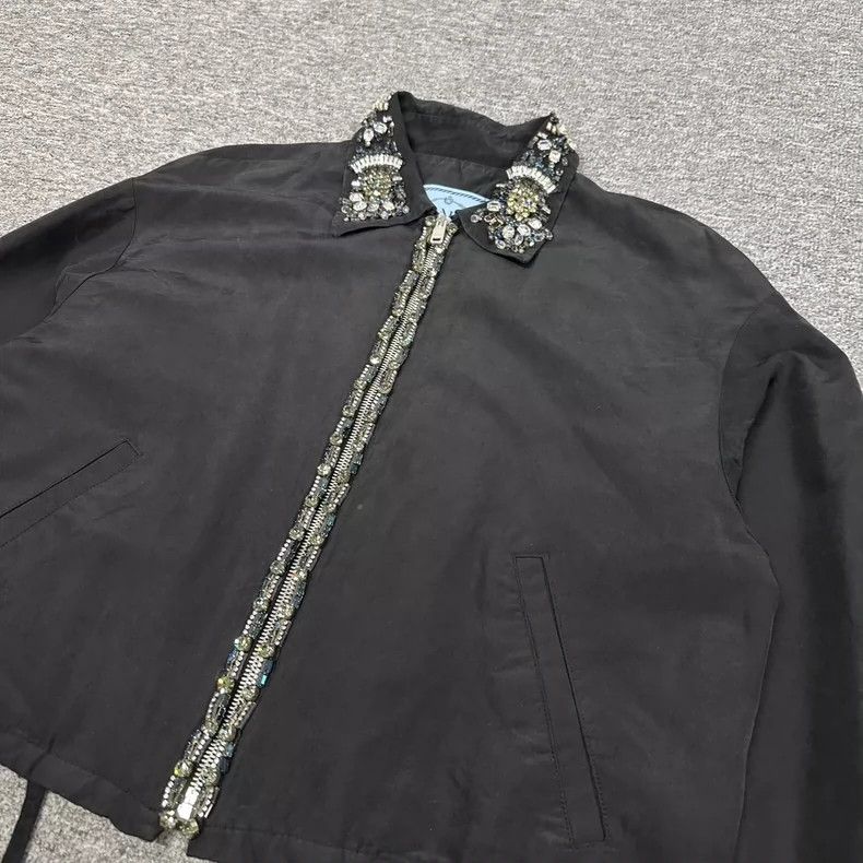 Prada Prada Size 38 Show Style Gem Zipper Jacket size 38 2502-N Size US XS / EU 42 / 0 - 3 Thumbnail