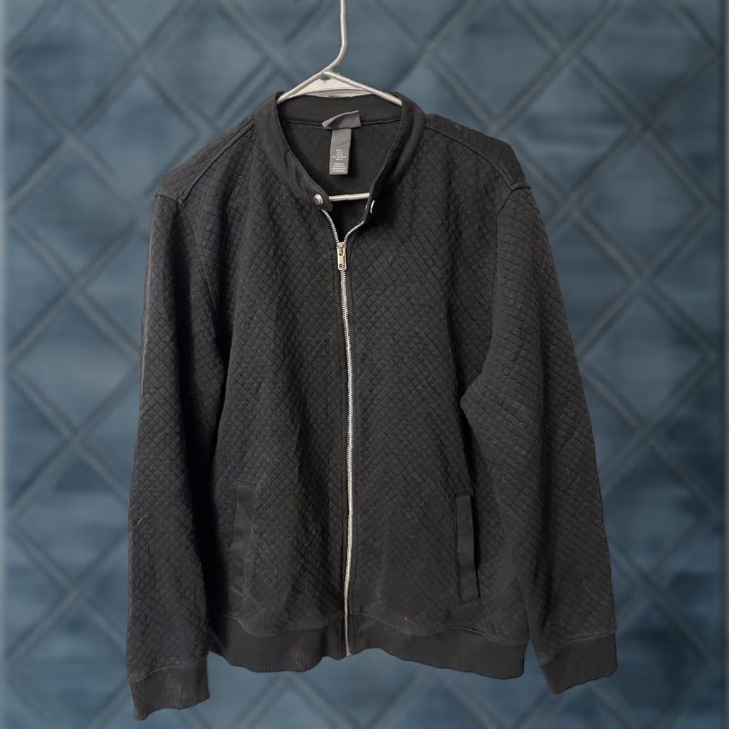 H&M H&M Quilted Cardigan Black Full Zip Up Jacket Size Large Women’s Size L / US 10 / IT 46 - 1 Thumbnail