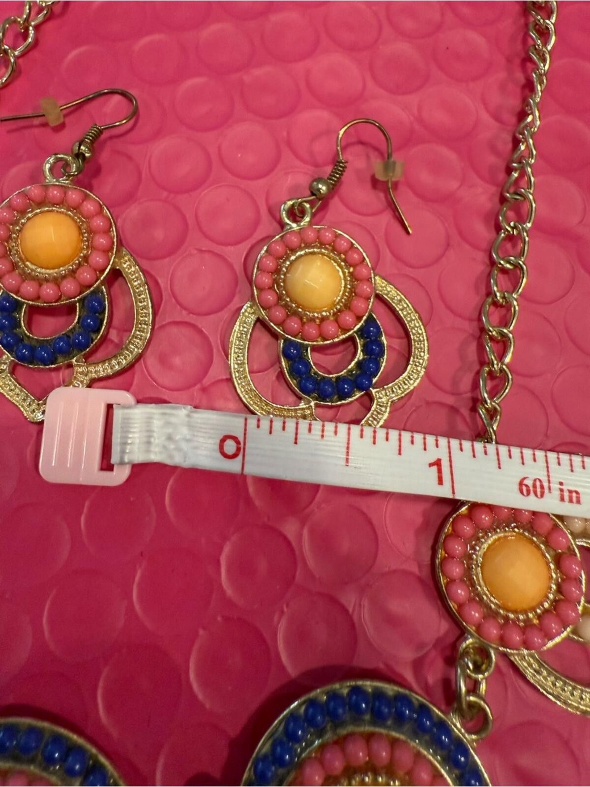Other Asian inspired statement necklace & dangle earring set Size ONE SIZE - 8 Thumbnail