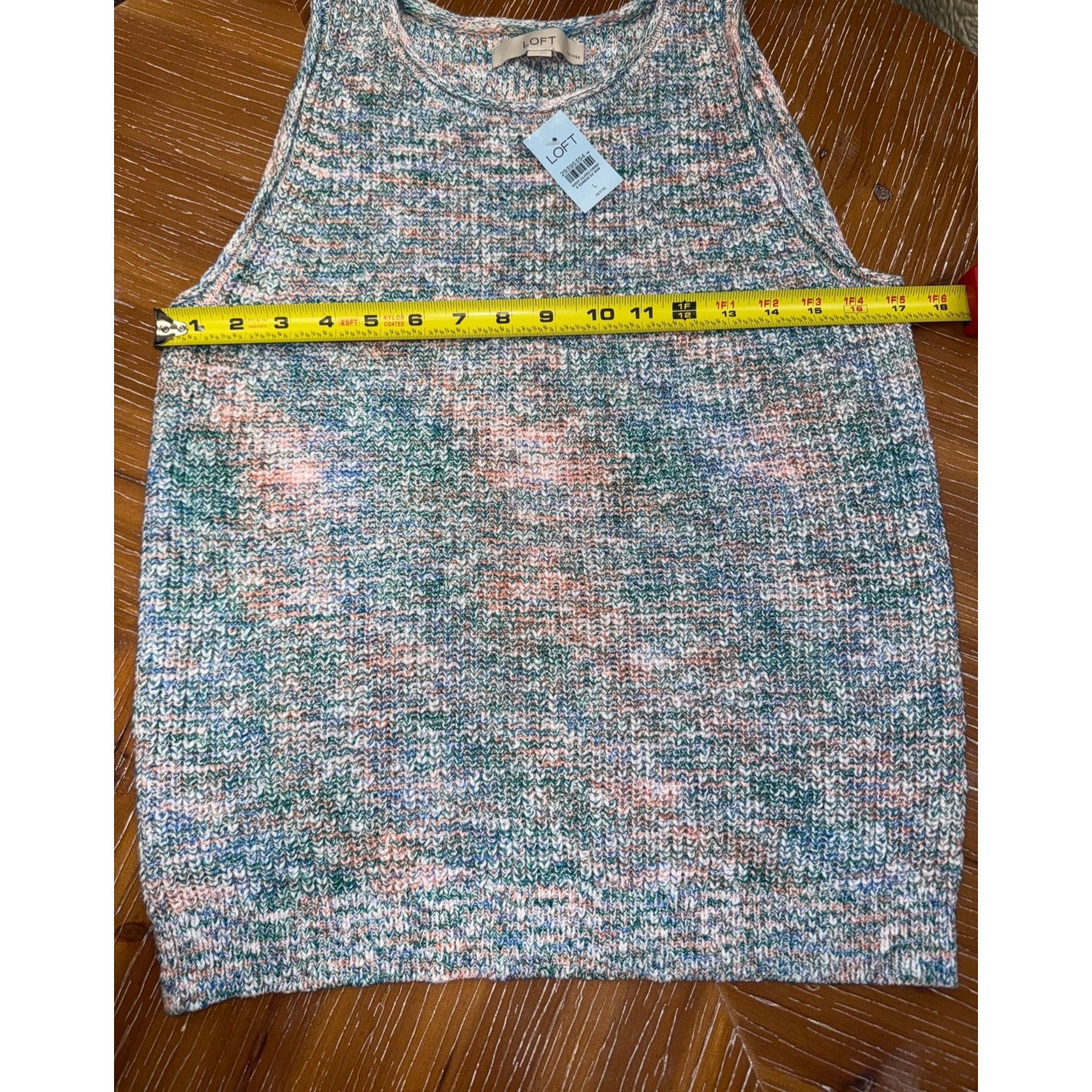 Loft Loft Multicolor Knit Tank Top Sleeveless Lightweight Size PL Size L / US 10 / IT 46 - 7 Thumbnail