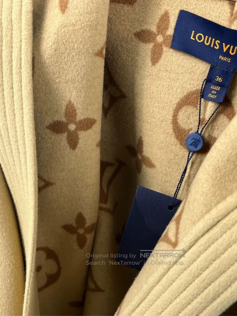 Louis Vuitton Louis Vuitton Khaki logo hooded wool coat Size XS / US 0-2 / IT 36-38 - 6 Thumbnail