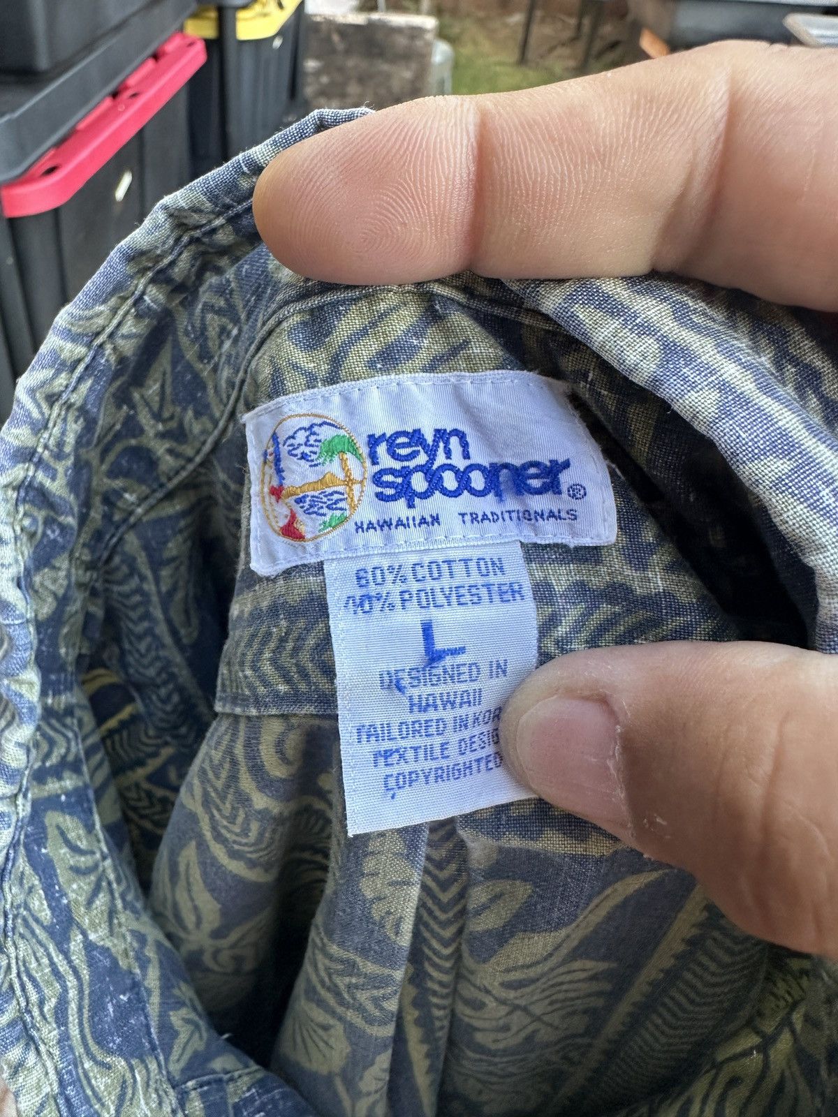 Reyn Spooner PreOwned Reyn Spooner Blue/Green Hawaiian Classic Men's L Size US L / EU 52-54 / 3 - 4 Thumbnail
