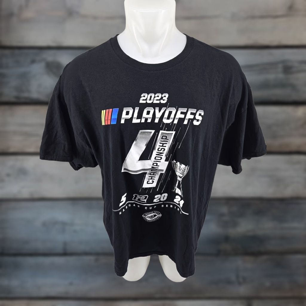 NASCAR NASCAR Playoffs Graphic Tee Shirt Black 2XL Mens T-Shirt Short Sleeve Adult 2023 Graphic NASCAR Shirts Mens 2XL Black Size US XXL / EU 58 / 5 - 1 Thumbnail