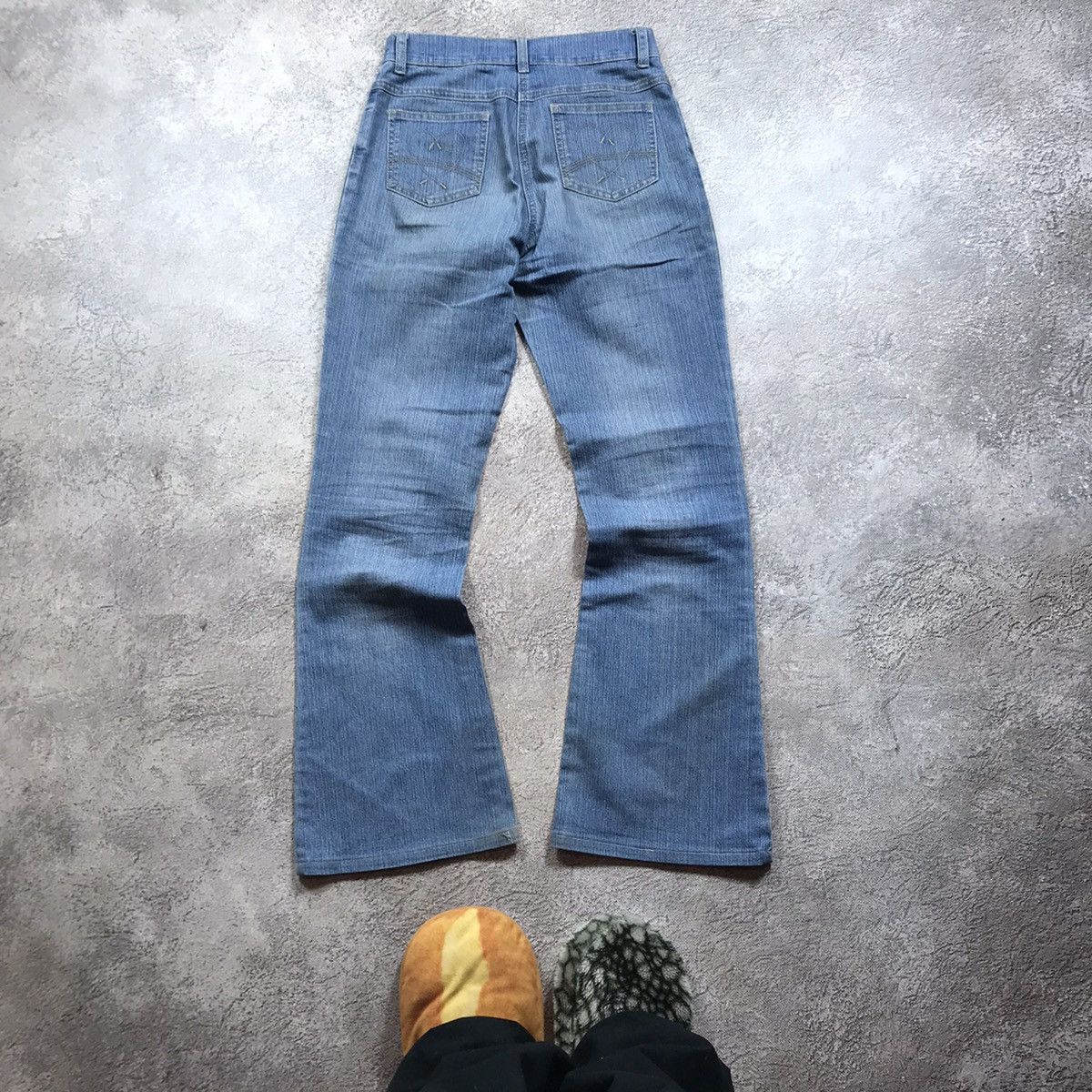 Vintage Vintage Y2K Distressed Flared Jeans Baggy Wide Leg Grunge 27 Size 27" / US 4 / IT 40 - 4 Thumbnail
