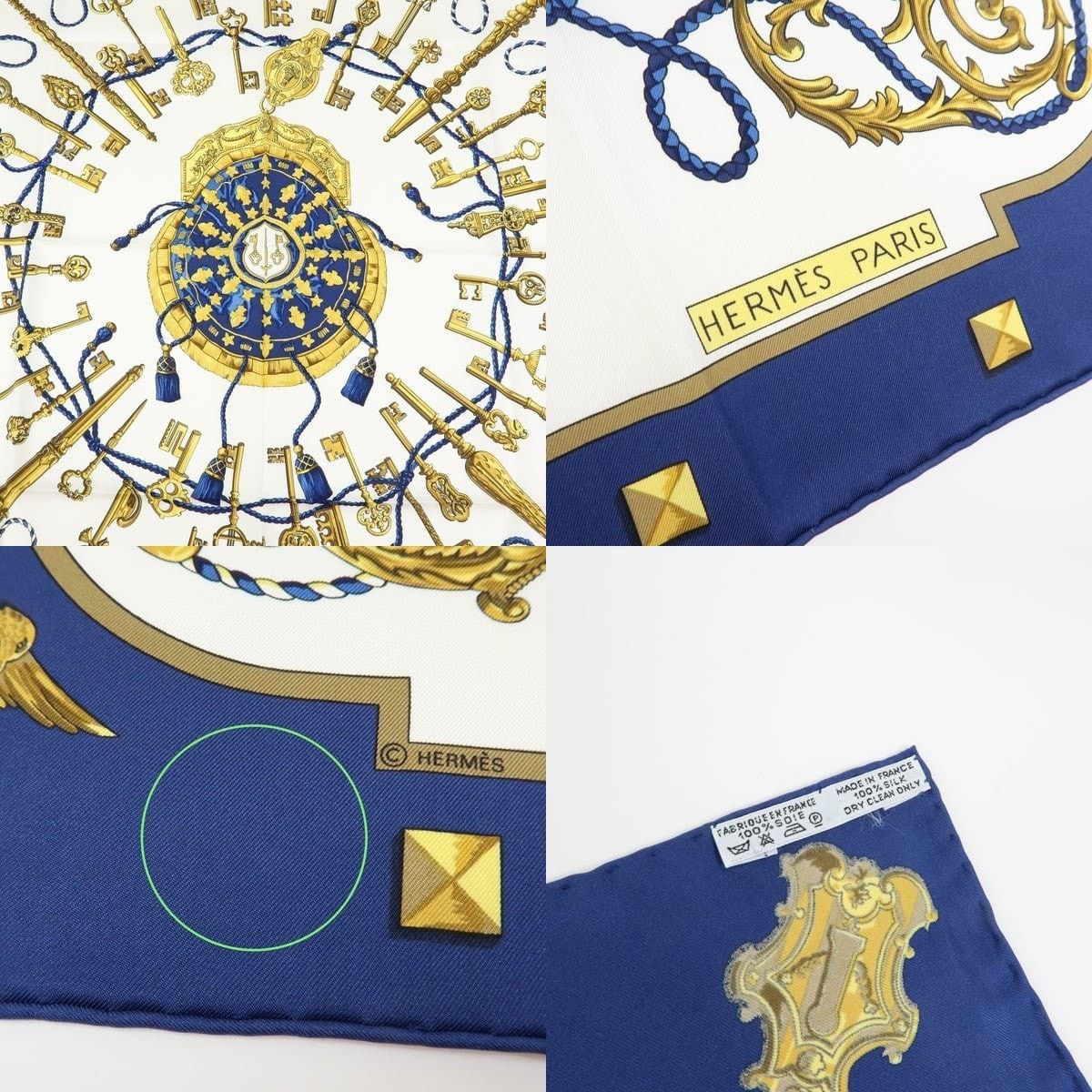 Hermes Hermes Carre 90 Les Cles Silk Scarf White Size ONE SIZE - 4 Thumbnail