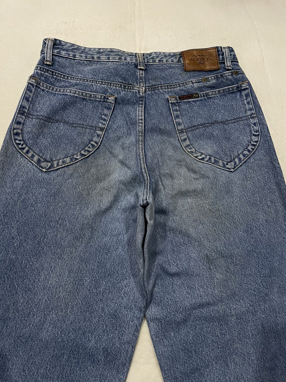 Japanese Brand Vintage Bobson Pro Baggy Mudwash Faded Denim Jeans Size US 32 / EU 48 - 11 Thumbnail