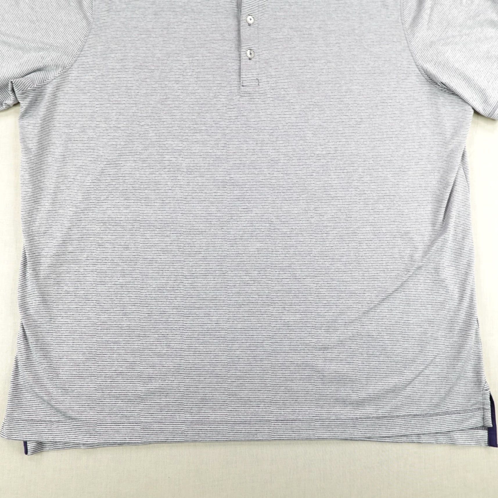 johnnie-O VINTAGE Johnnie-O Polo Shirt Mens XL Gray White Stripes Performance The Port Golf Club Size US XL / EU 56 / 4 - 3 Thumbnail