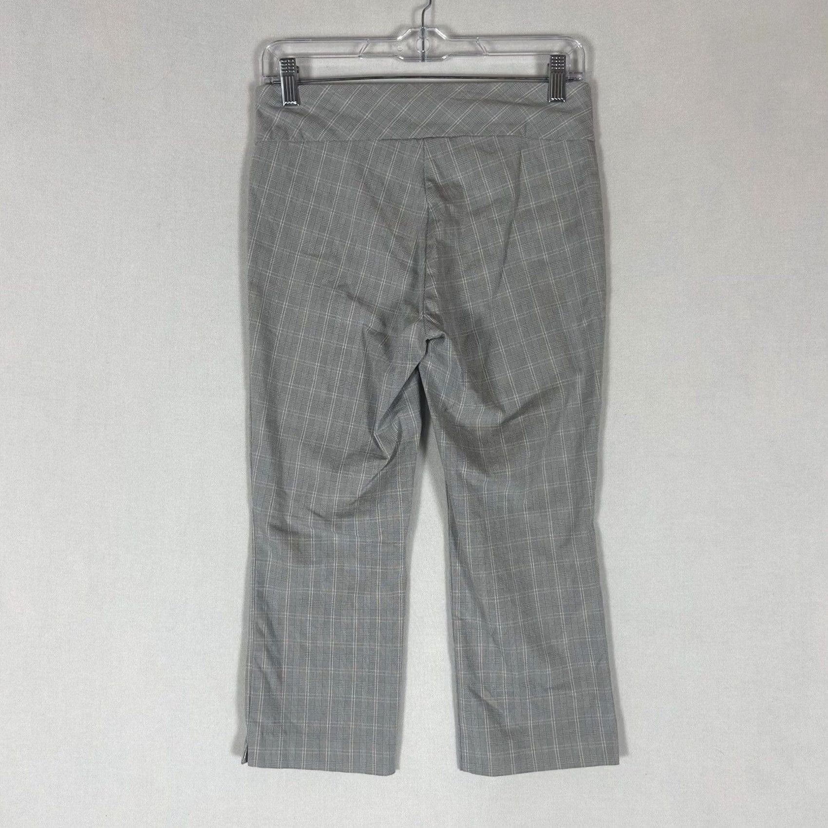 Van Heusen Van Heusen Capris Pants Womens 2 Plaid Mid Rise Pull On Stretch Knit Nylon Rayon Spandex Slim Pockets Ready-to-Wear Size 26" / US 2 / IT 38 - 4 Thumbnail