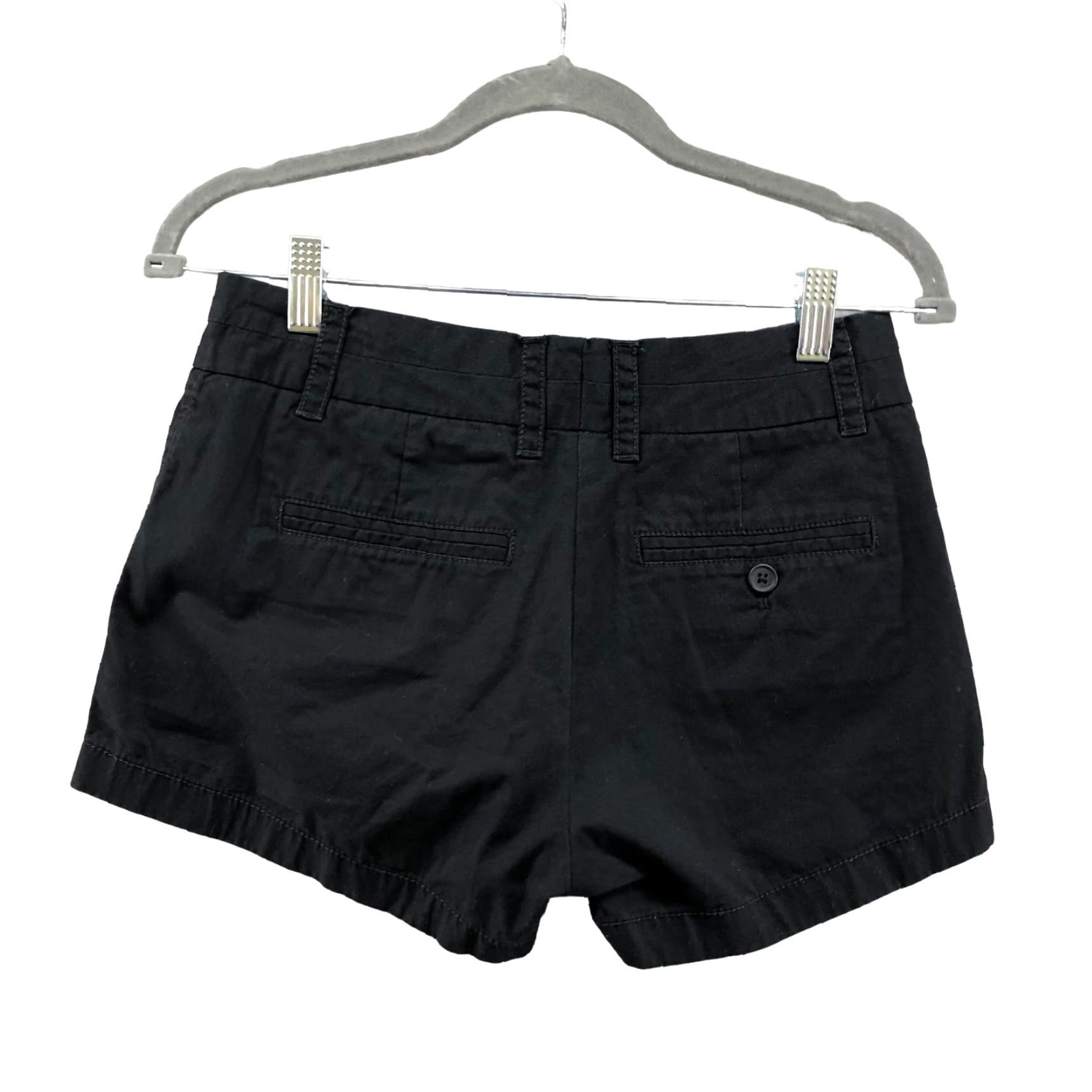 J.Crew VINTAGE J.CREW Black Chino Shorts Womens Size 0 Mid Rise Cotton Casual Size 25" / US 0 / IT 36 - 2 Thumbnail