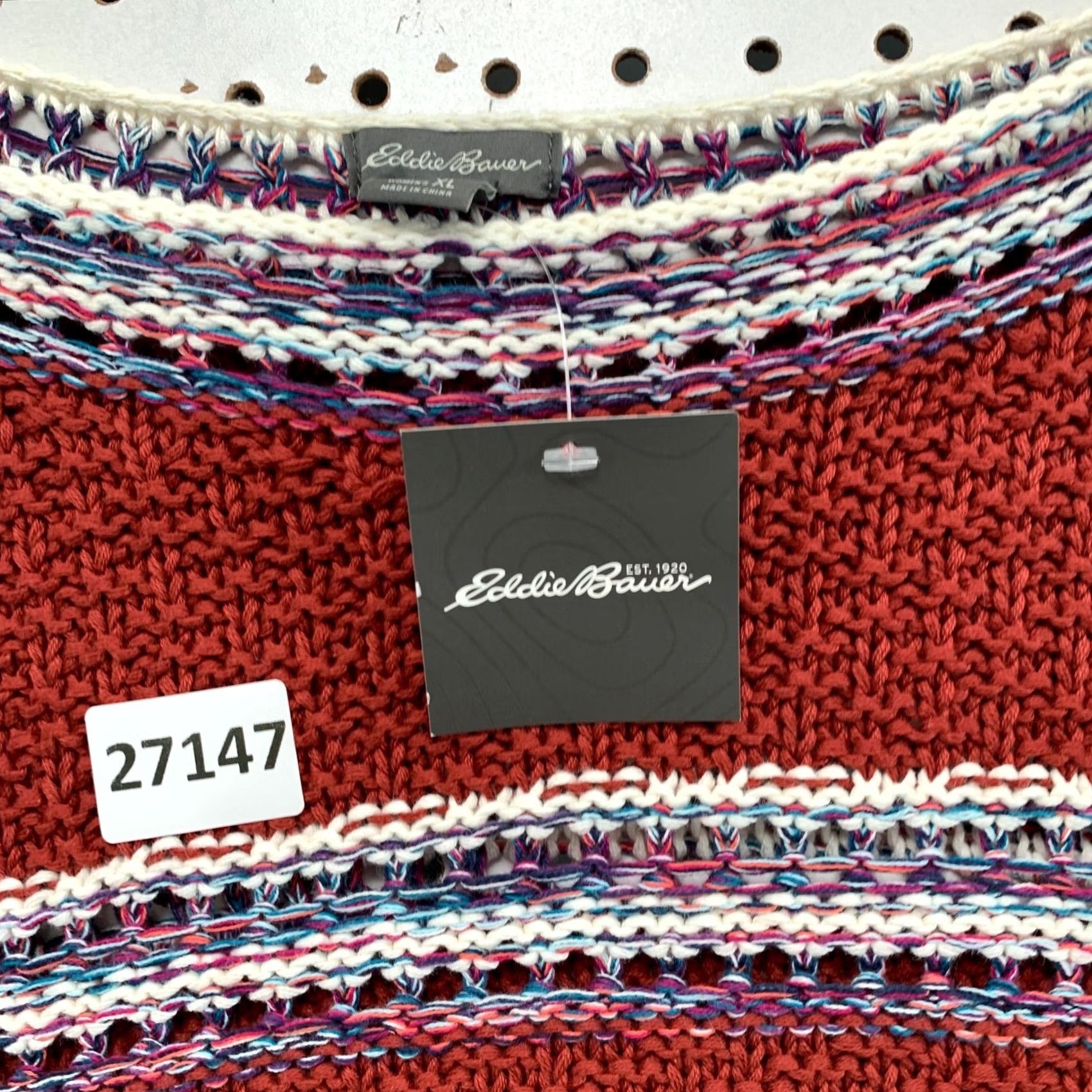 Eddie Bauer Eddie Bauer Knit Boat Neck Sweater Red Striped Womens XL NWT Size XL / US 12-14 / IT 48-50 - 6 Thumbnail