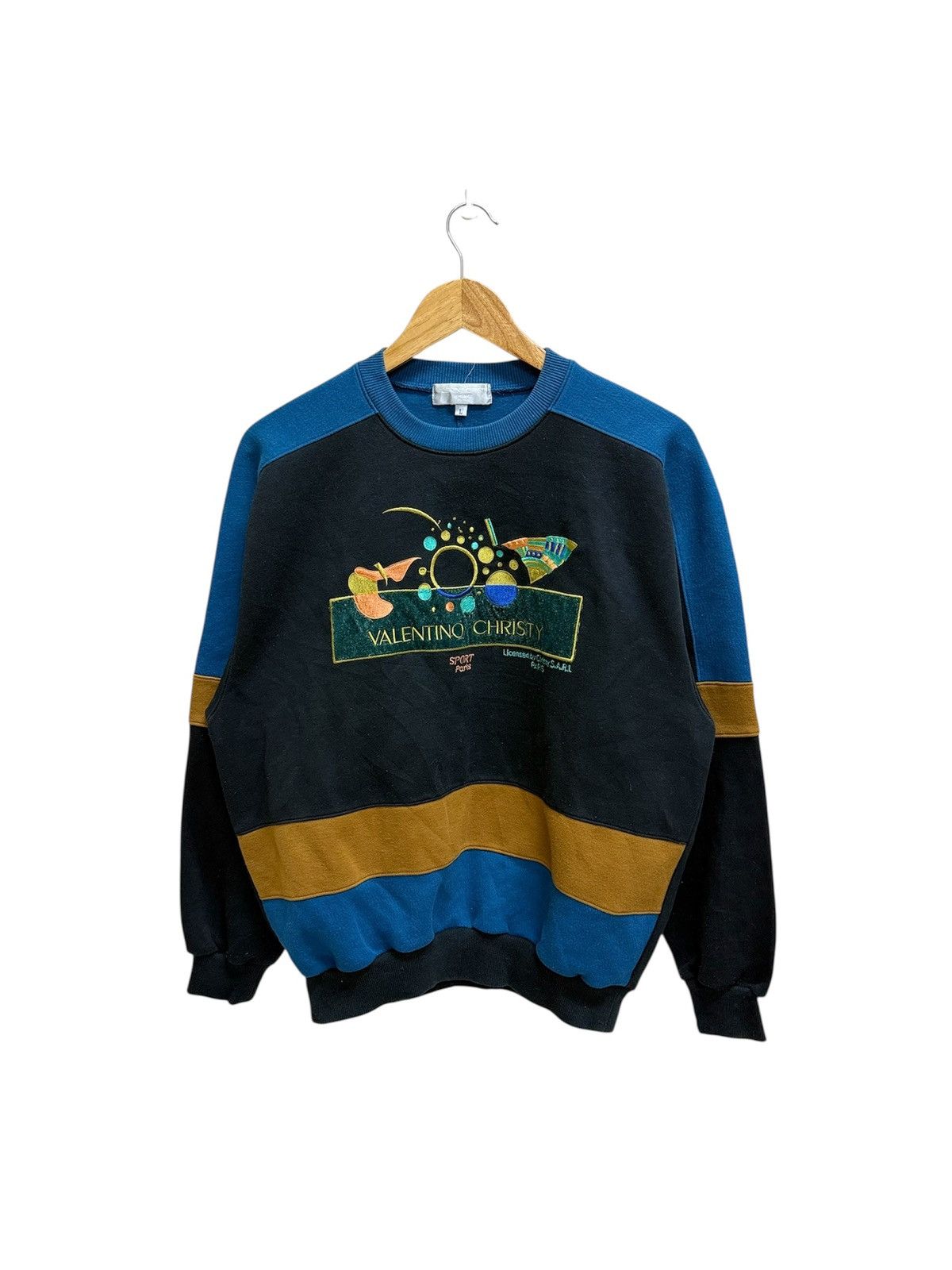 Valentino Vintage 90s Valentino Christy Biglogo Sweatshirt Size US M / EU 48-50 / 2 - 1 Thumbnail