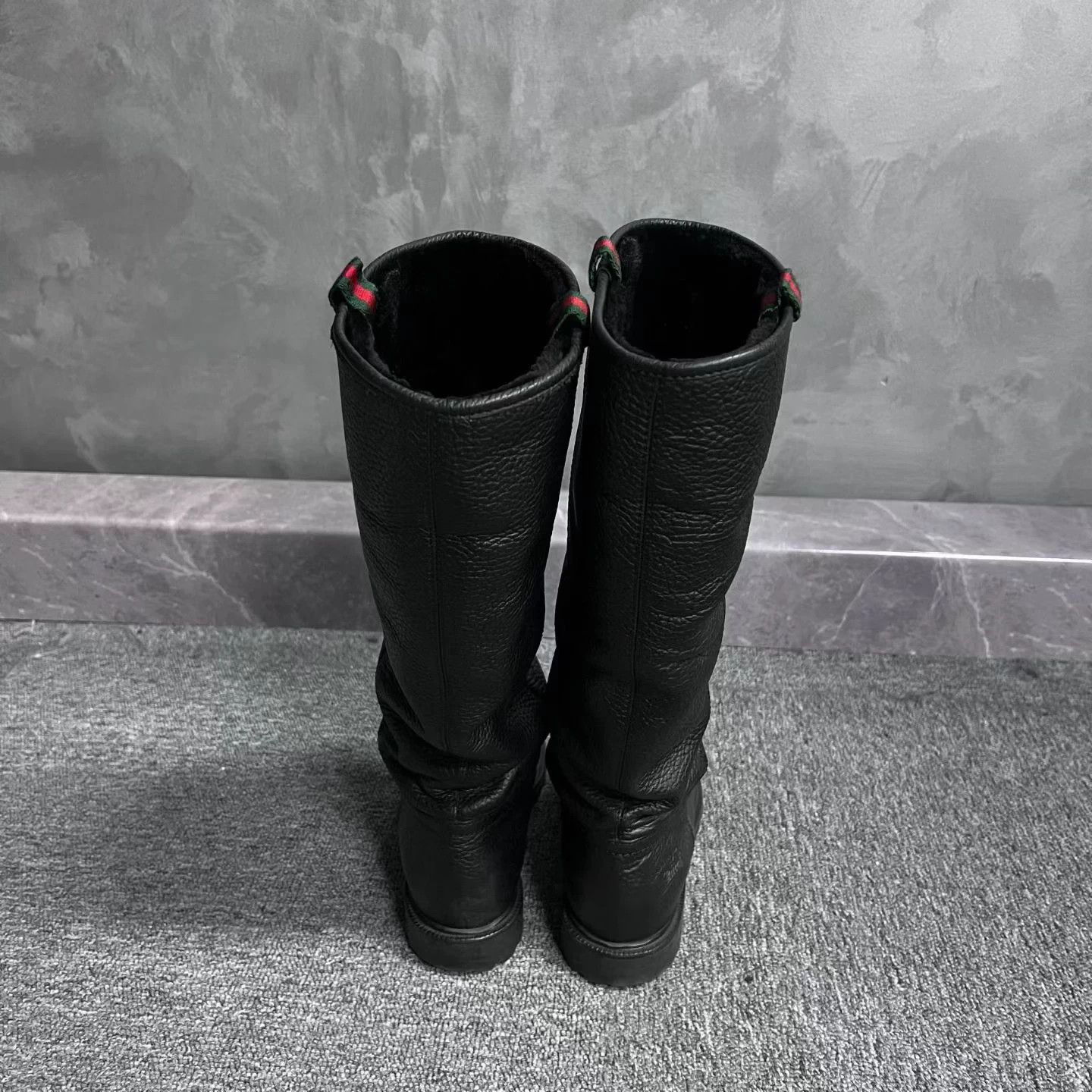 Gucci Gucci Women's Black Round Toe Slip-On High Top Boot Size US 5 / IT 35 - 6 Thumbnail