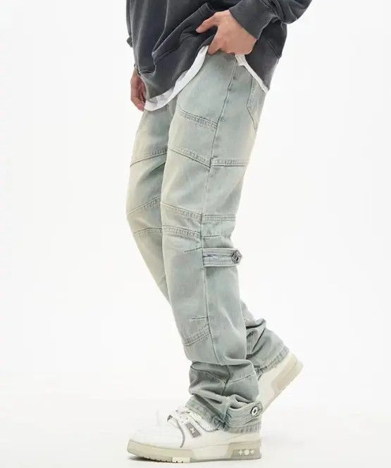 Japanese Brand Eno Vintage street wash casual straight loose cargo jeans Size US 32 / EU 48 - 2 Thumbnail