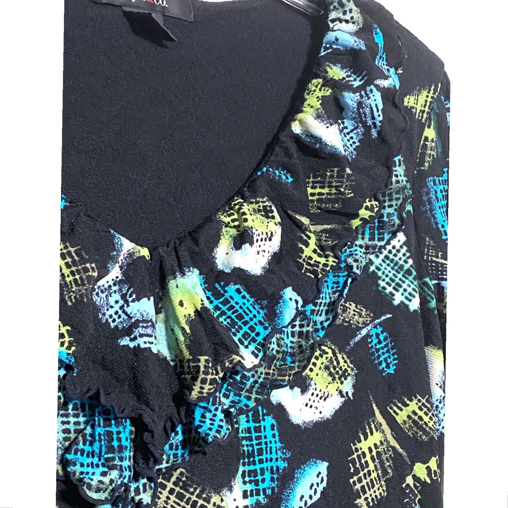 Style & Co Style&Co Blouse Top Womens S Whimsigoth Dark Forest Fairy Artsy Boho Ruffles Shirt Ladies S Void Size S / US 4 / IT 40 - 5 Thumbnail