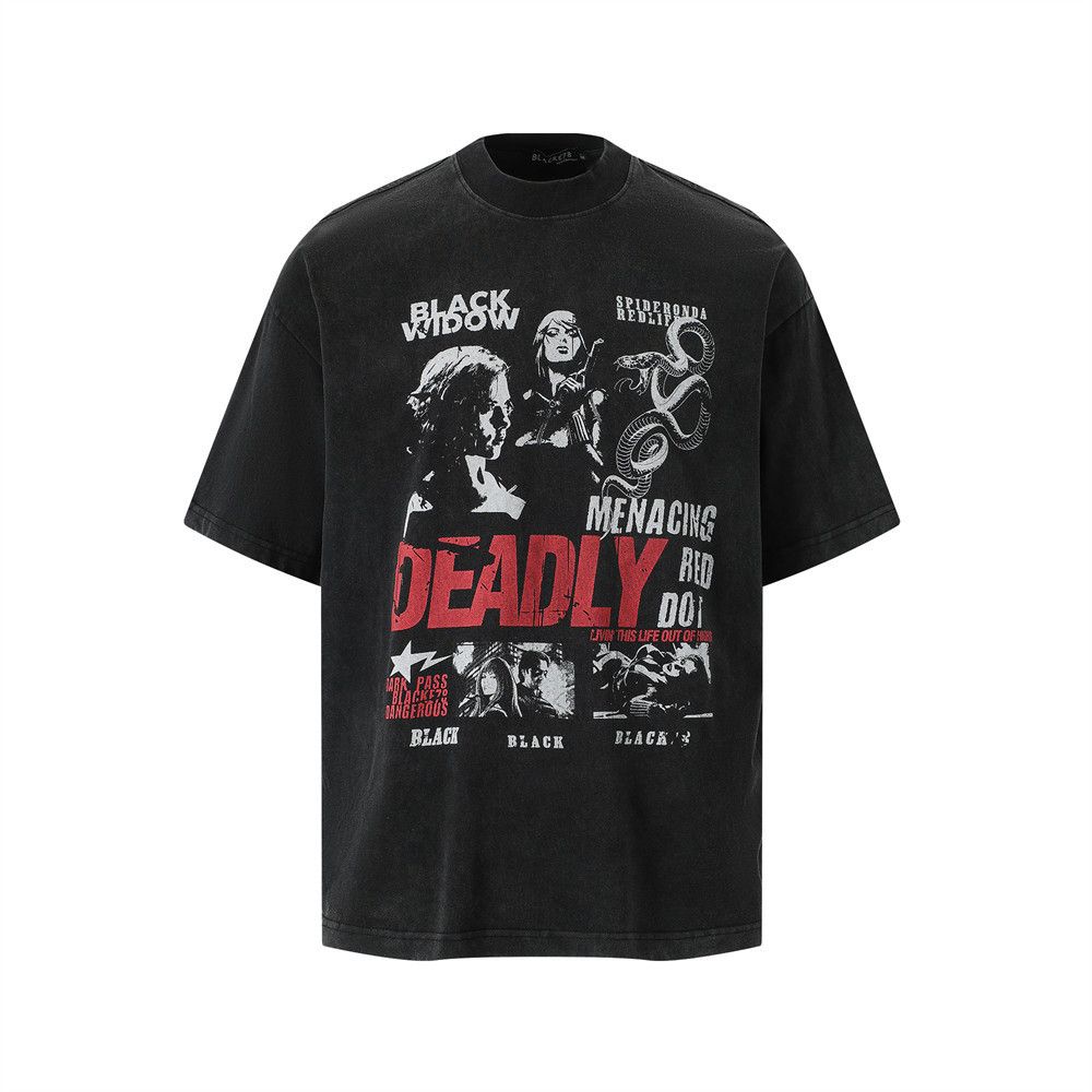 Japanese Brand × Vintage Men's trendy distressed T-shirt with retro character prints Size US 32 / EU 48 - 1 Thumbnail