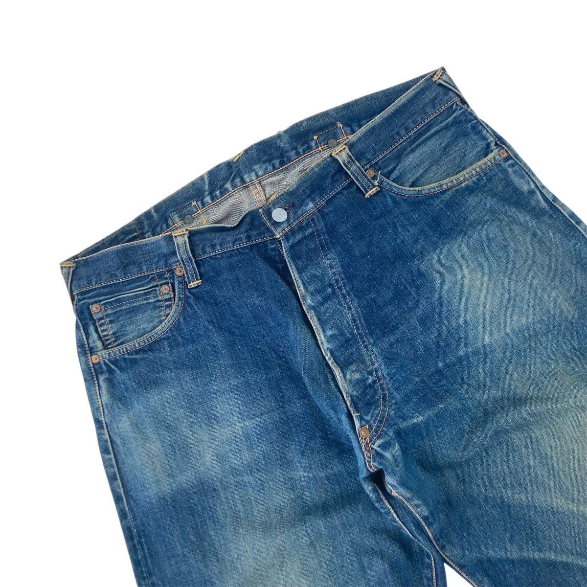 Evisu DISTRESSED EVISU SELVEDGE BUCKLE BACK JEANS Size US 37 - 4 Thumbnail