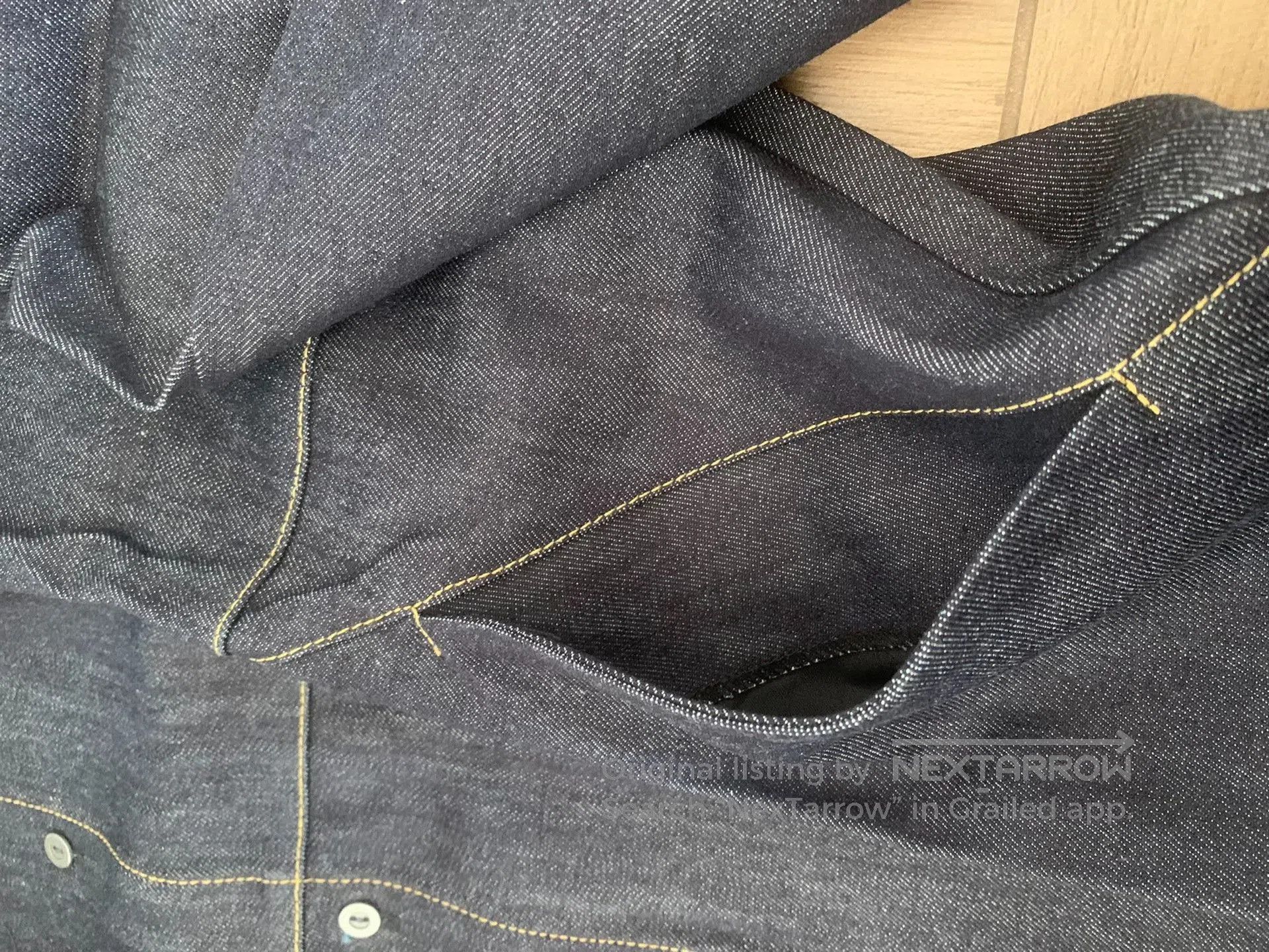 Helas Hellequino Street Vintage Denim Hooded Shirt. Size US L / EU 52-54 / 3 - 9 Thumbnail