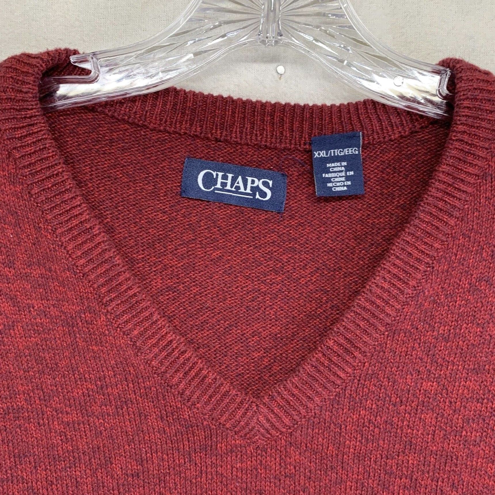 Chaps VINTAGE Ralph Lauren Chaps Men's Sweater Pullover Cable Knit 2XL Long Sleeve Crew Neck Red Wool Fall Winter Casual Size US XXL / EU 58 / 5 - 5 Thumbnail