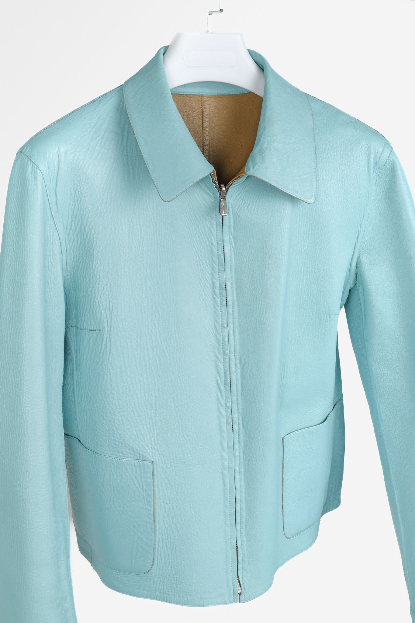 Loro Piana Loro Piana Tan Turquoise Reversible Leather Jacket Size L / US 10 / IT 46 - 6 Thumbnail