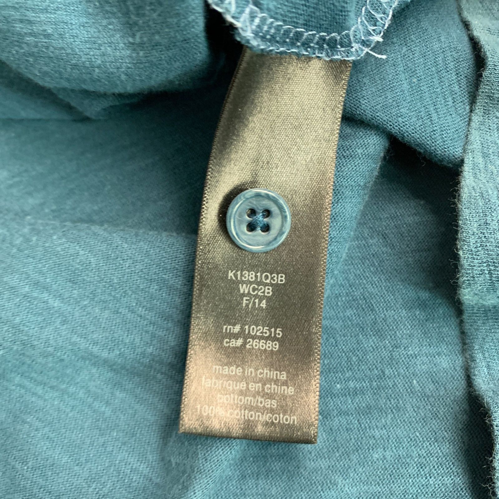 John Varvatos JOHN VARVATOS * U.S.A. Size L Teal Cotton Buttoned Polo Size US L / EU 52-54 / 3 - 7 Thumbnail