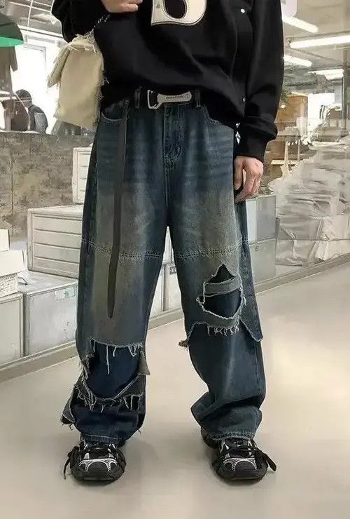 VIBE Ripped Design Washed Jeans Size US 28 / EU 44 - 2 Thumbnail