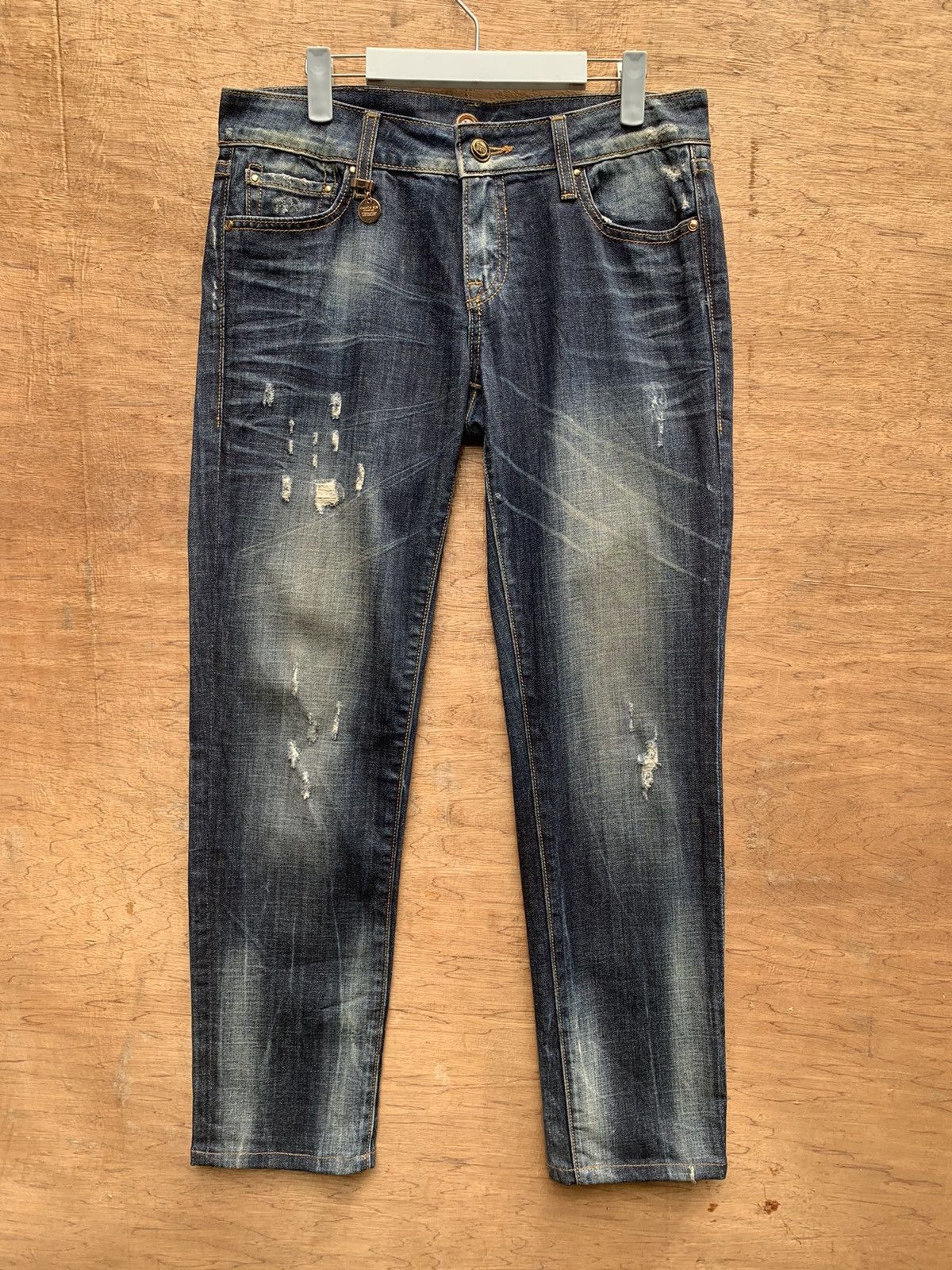 Art Comes First Eight Sin Denim Art Distressed Jeans Pants Size US 31 - 3 Thumbnail