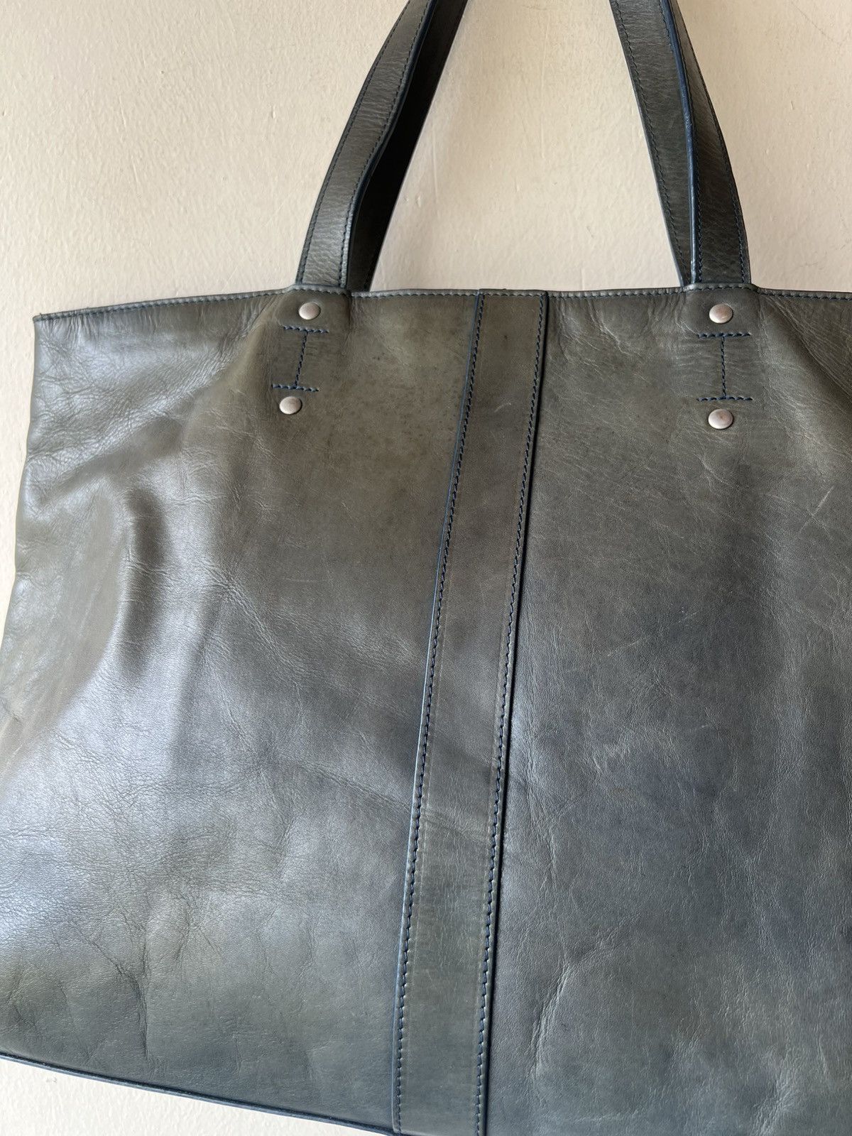 Tete Homme Tete Homme Japan Faded Patina All Leather Tote Bag Size ONE SIZE - 24 Thumbnail