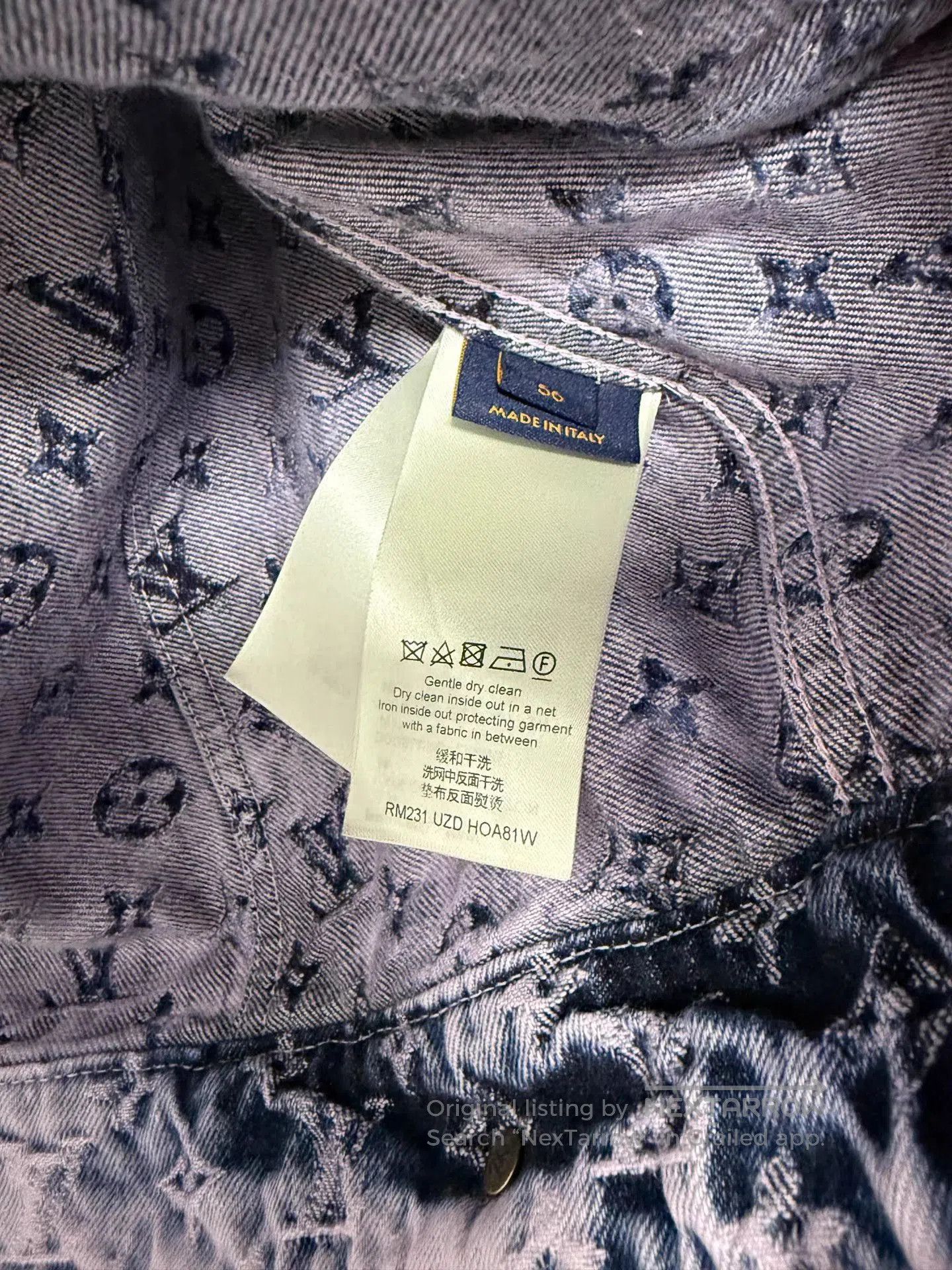 Louis Vuitton Purple Frayed Denim Jacket - XL. Size US XL / EU 56 / 4 - 3 Thumbnail