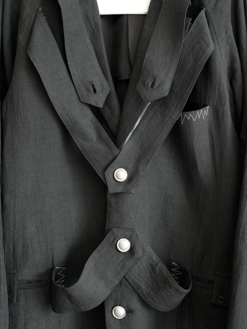 Yohji Yamamoto Yohji Yamamoto24SS Ringing Silver Linen Jacket 2503-Nextarr Size US M / EU 48-50 / 2 - 6 Thumbnail