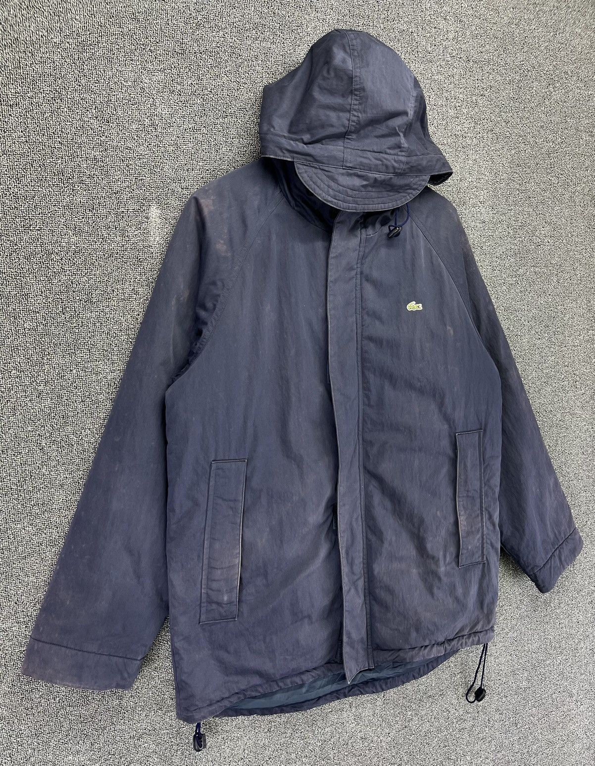 Lacoste Vintage Lacoste Hooded Trashed Zip Up Jacket Size US L / EU 52-54 / 3 - 2 Thumbnail