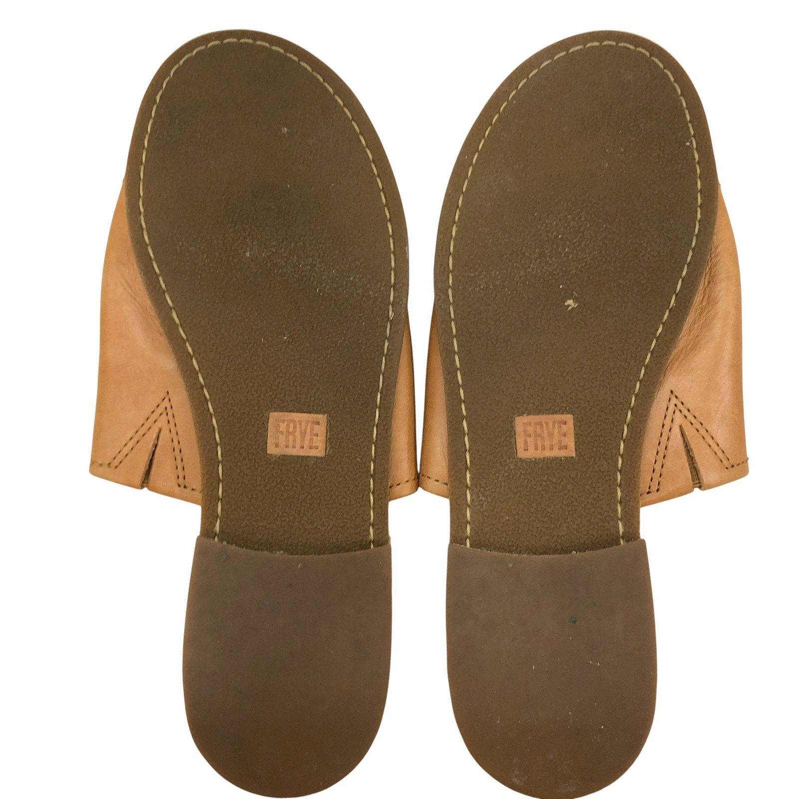 Frye Frye Slide Sandals 10M Tan Leather Open Toe Slip On Flat Size US 10 / IT 40 - 11 Thumbnail