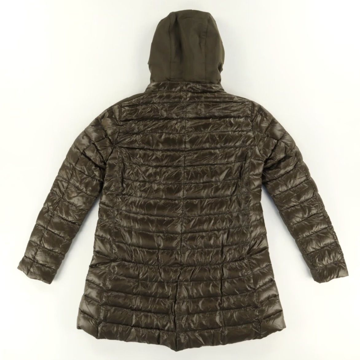 Herno Herno Techno Tafetta A-Line Puffer Olive Green Women's 40 Jacket Stretch Long Sleeve Crew Neck Relaxed Solid Nylon Size S / US 4 / IT 40 - 4 Thumbnail