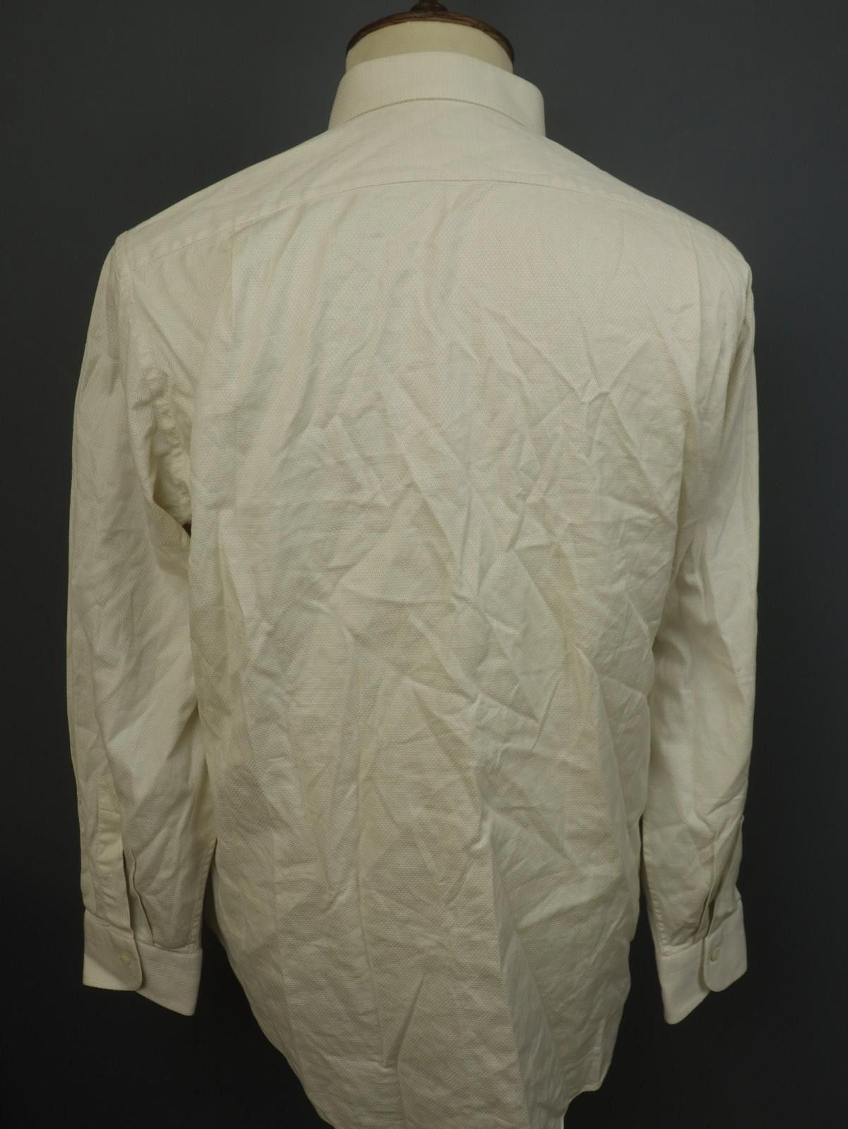 Ermenegildo Zegna Zegna Beige Cotton Collared Dress Shirt Size 43 Size 38R - 8 Thumbnail