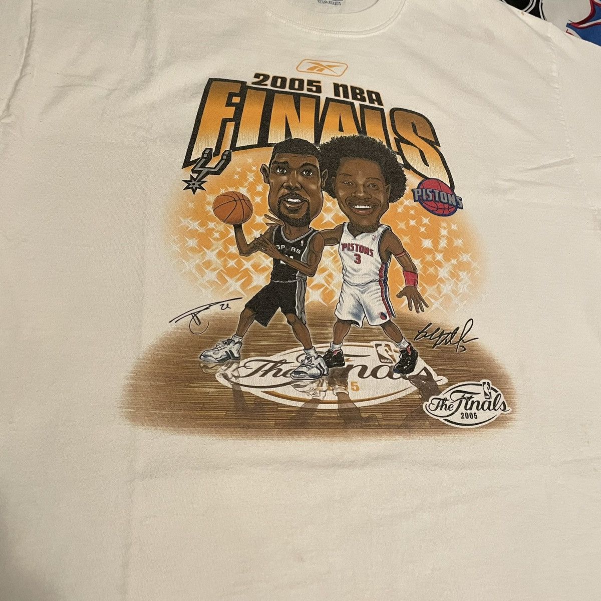 NBA × Reebok × Vintage Y2K 2005 NBA Ben Wallace vs Tim Duncan Spurs vs Pistons Tee Size US L / EU 52-54 / 3 - 3 Thumbnail