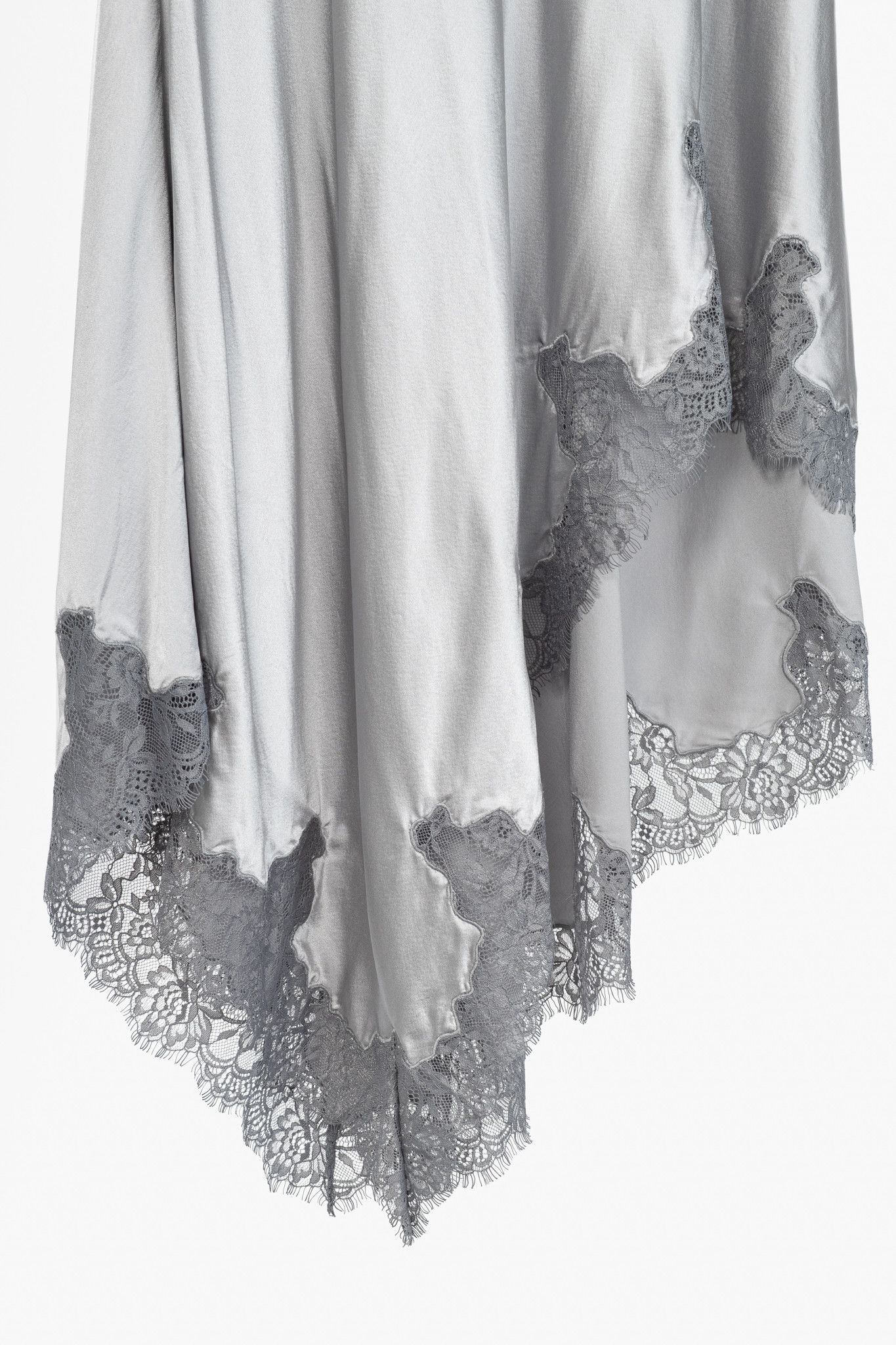 CAMI NYC CAMI NYC Analu Silk Satin Asymmetrical Lace-Hem Midi Skirt Size 25" / US 0 / IT 36 - 5 Thumbnail