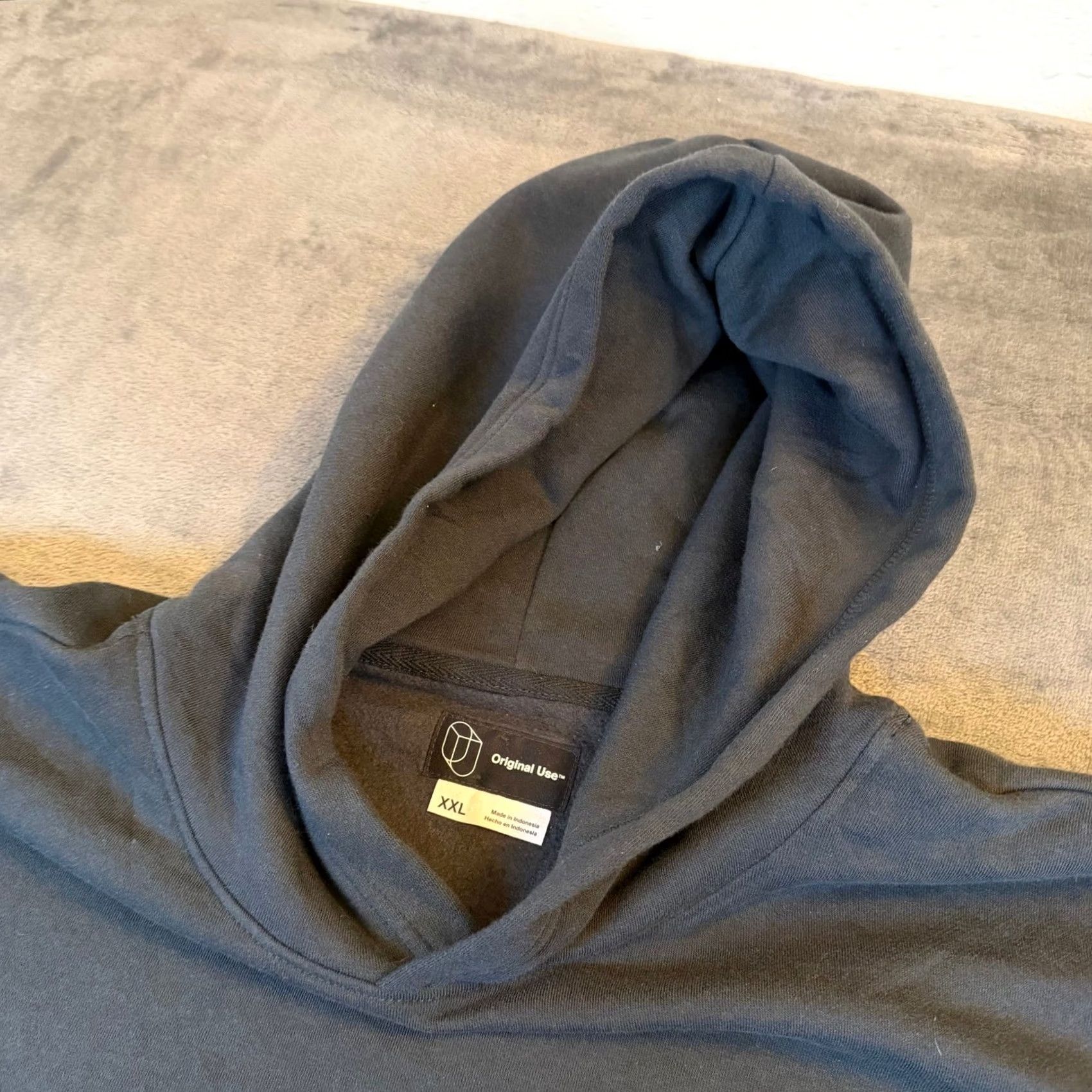 Vintage Original Use Fleece Pullover Hoodie Mens XXL Black Oversized Pocket Size US XXL / EU 58 / 5 - 2 Thumbnail