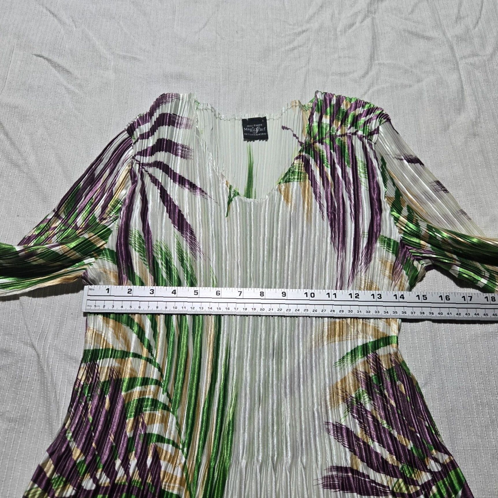 Vintage Magic Scarf Shirt Floral Mini Pleats Stretchy Top Adult Women's One Size Size ONE SIZE - 4 Thumbnail