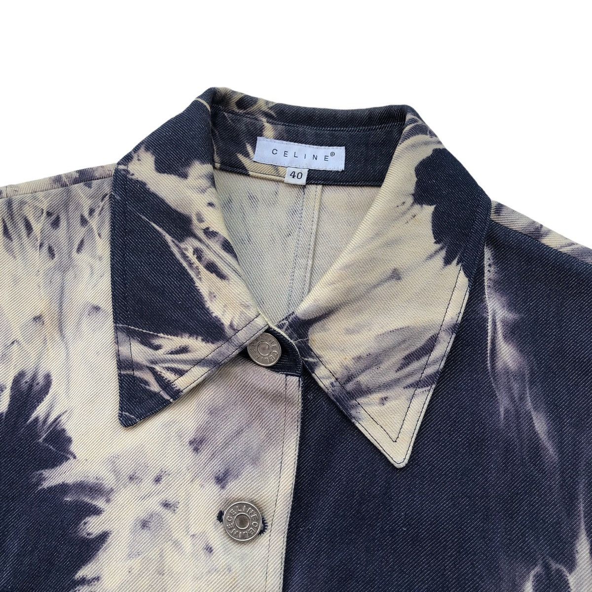 Celine Vintage CELINE SS2000 Denim Tie Dye Indigo Tucker Jacket Size M / US 6-8 / IT 42-44 - 16 Thumbnail