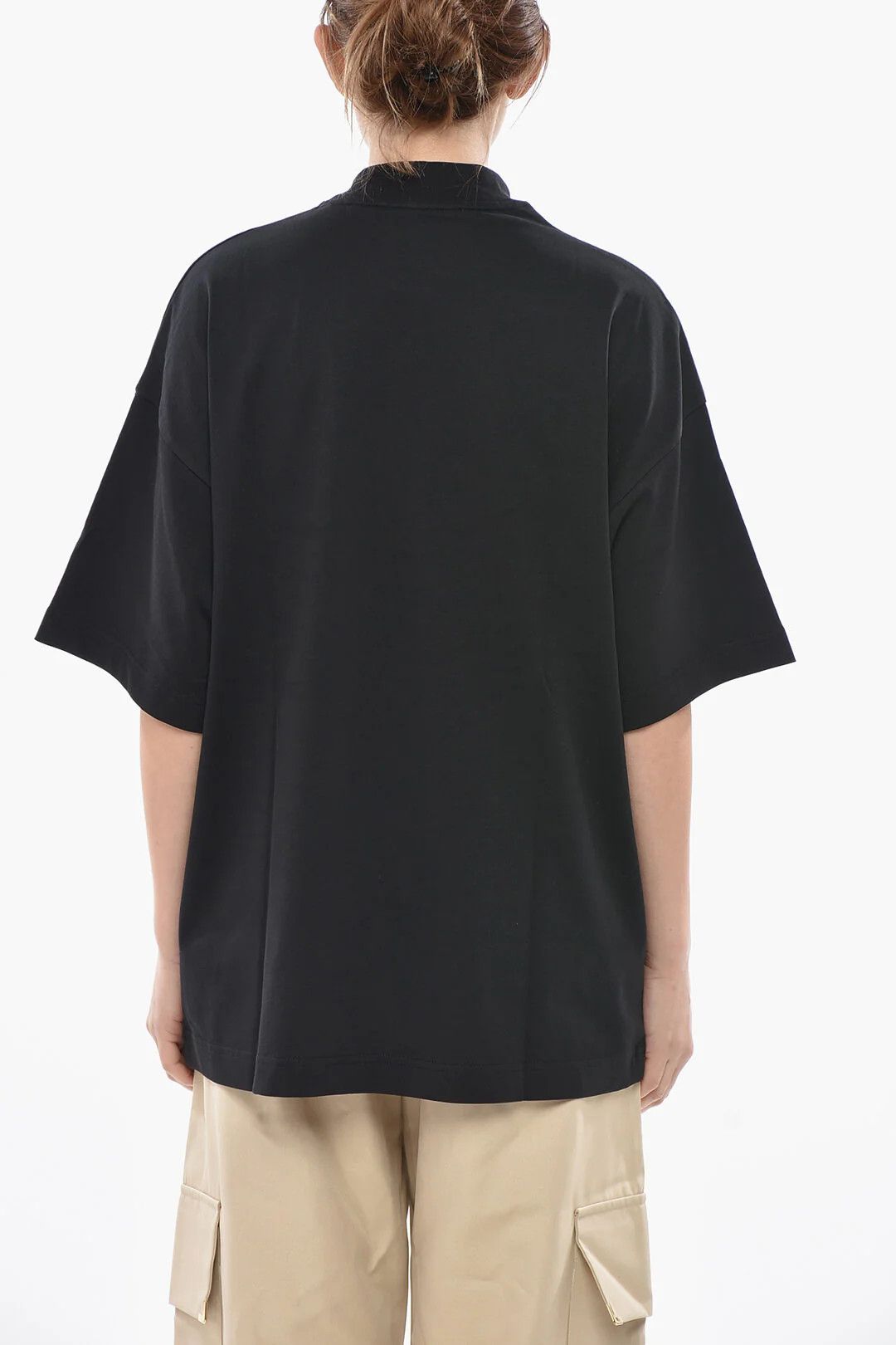 Palm Angels og1mm0326 Crewneck Loose-Fit T-Shirt in Black Size S / US 4 / IT 40 - 2 Thumbnail