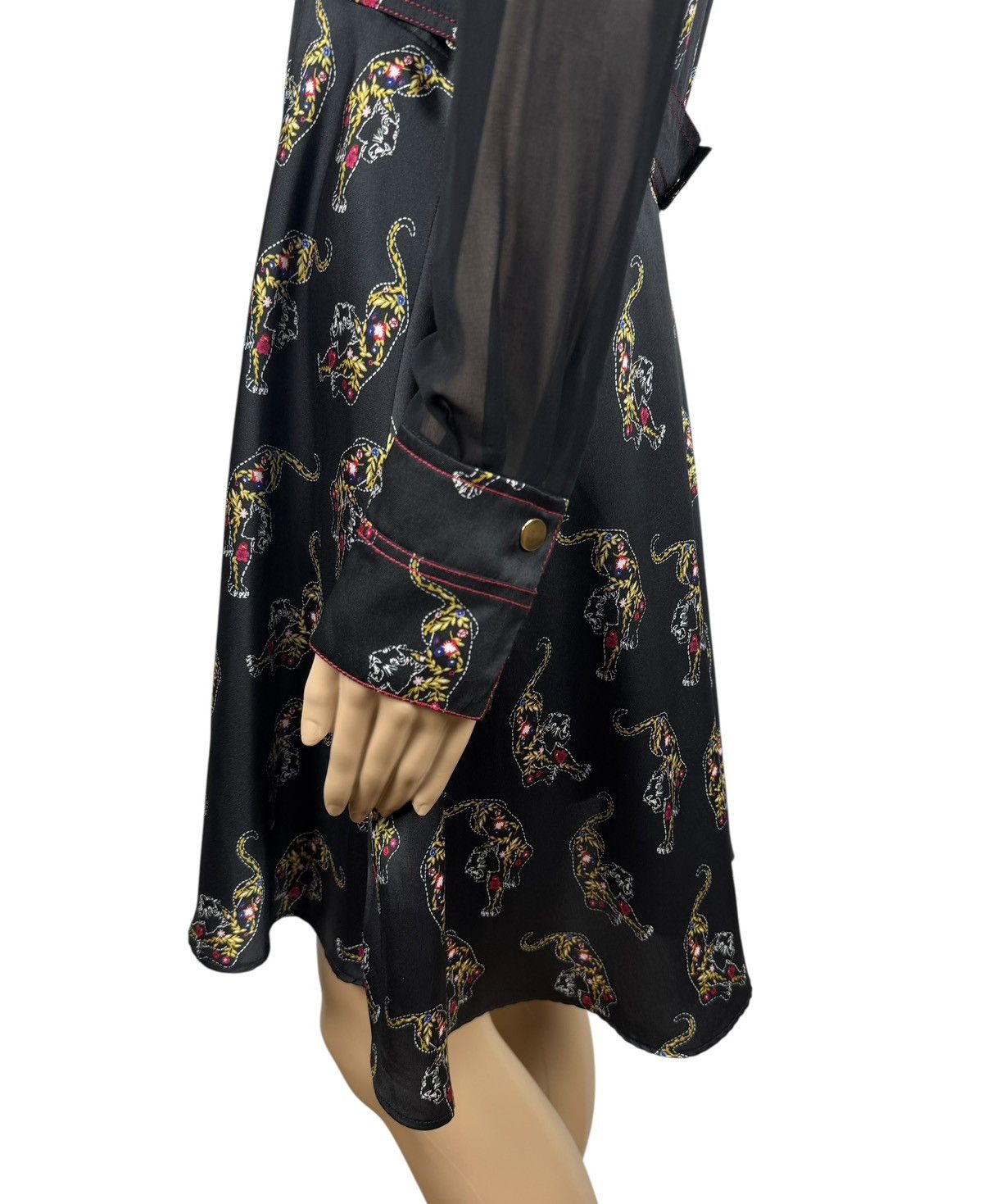 Sandro Sandro Printed Dress Mesh Sleeves size 2 Polyester Size M / US 6-8 / IT 42-44 - 8 Thumbnail