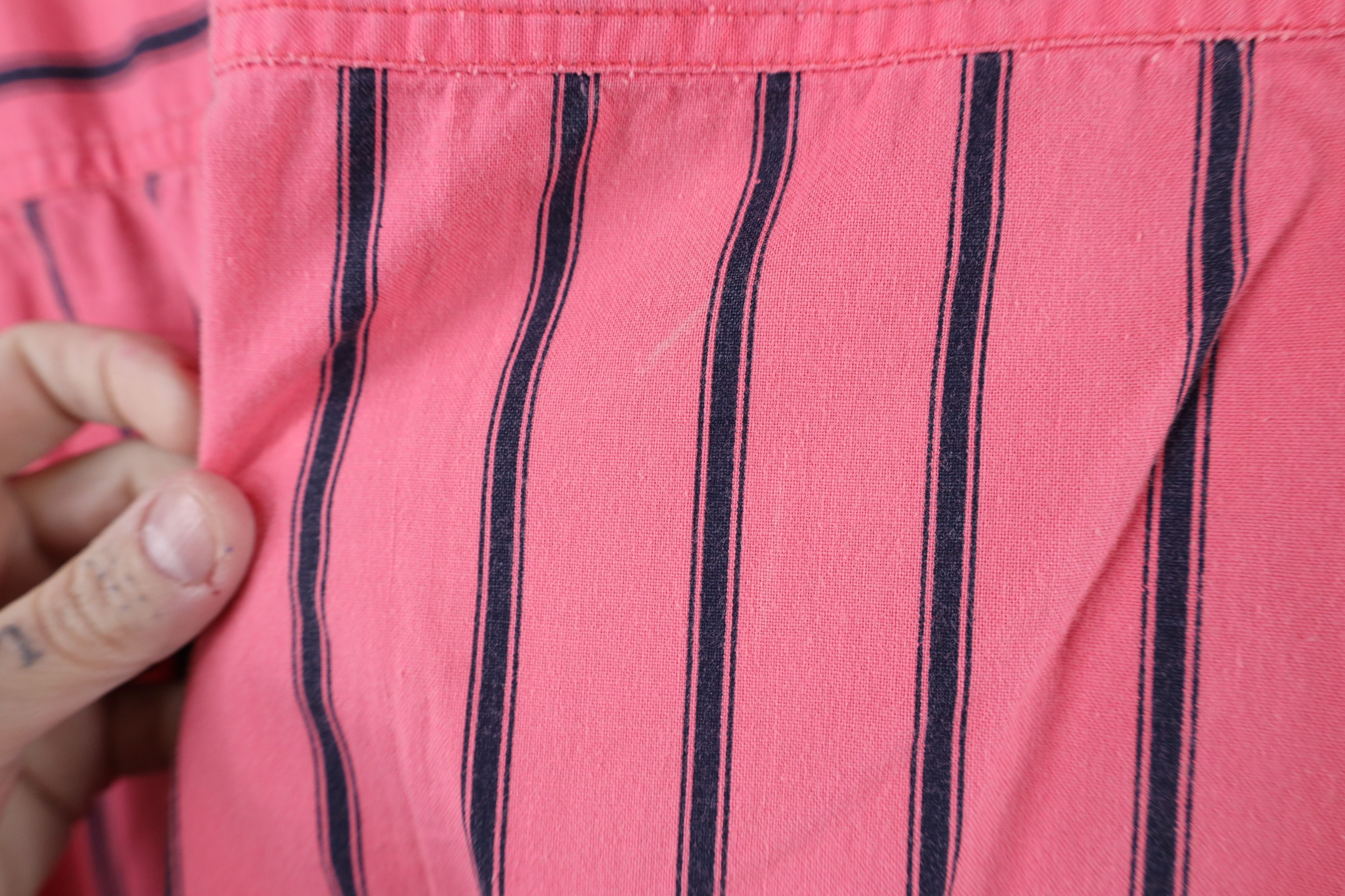 Vintage Vintage 90s Streetwear Striped Big Pocket Button Down Shirt Size US L / EU 52-54 / 3 - 9 Thumbnail