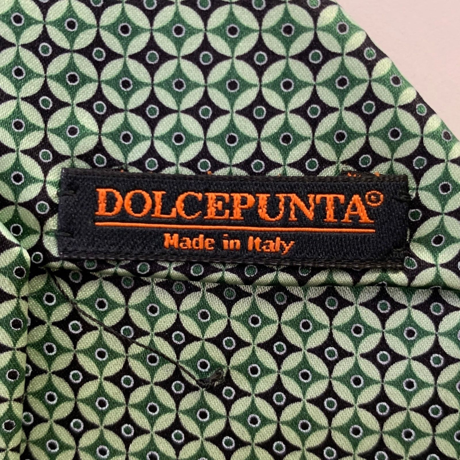 Dolcepunta DOLCEPUNTA Green Mint Geomatric Silk Tie Size ONE SIZE - 3 Thumbnail