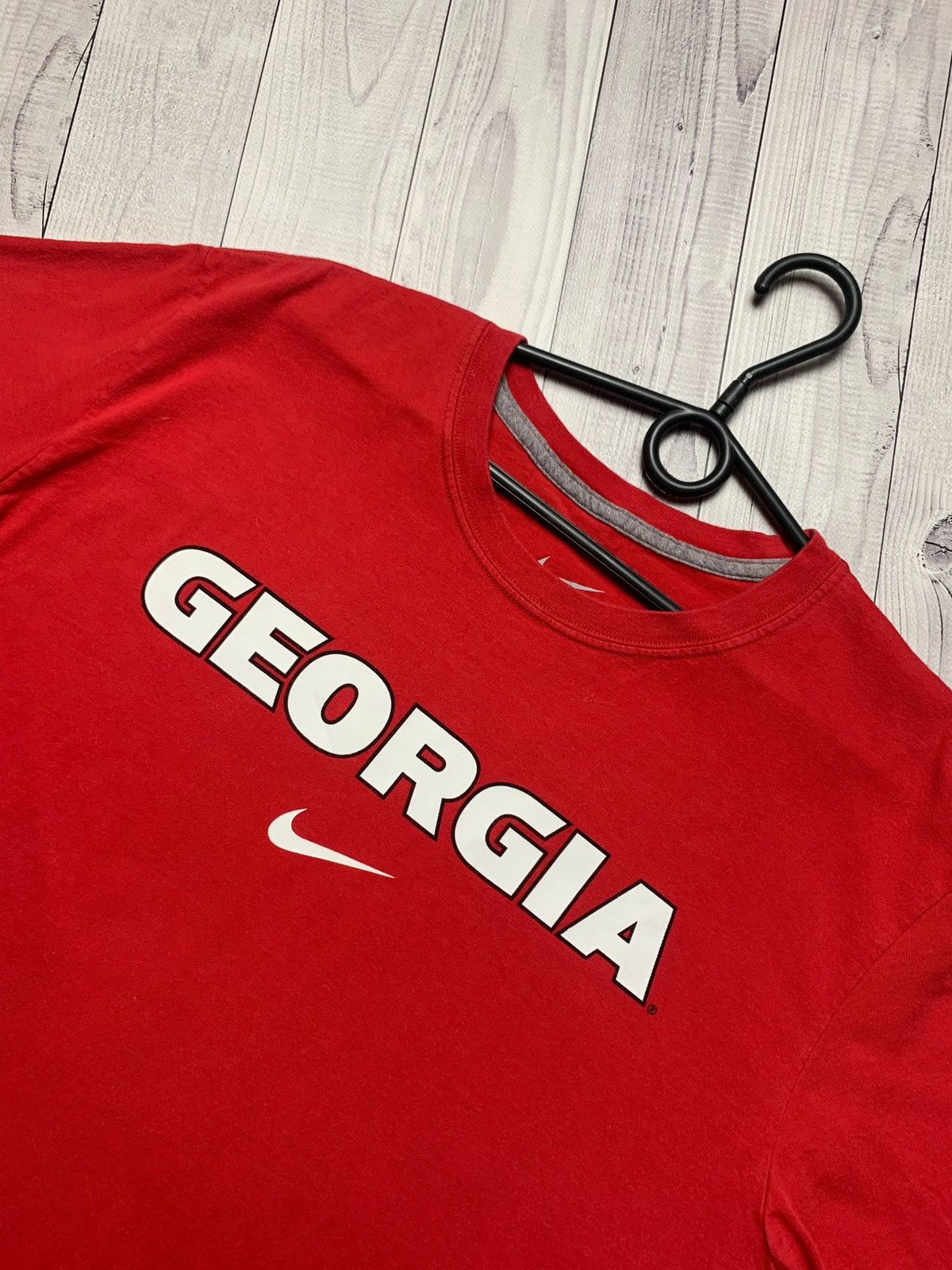 Nike × Vintage Nike Georgia T-shirt swoosh size XL red Size US XL / EU 56 / 4 - 2 Thumbnail