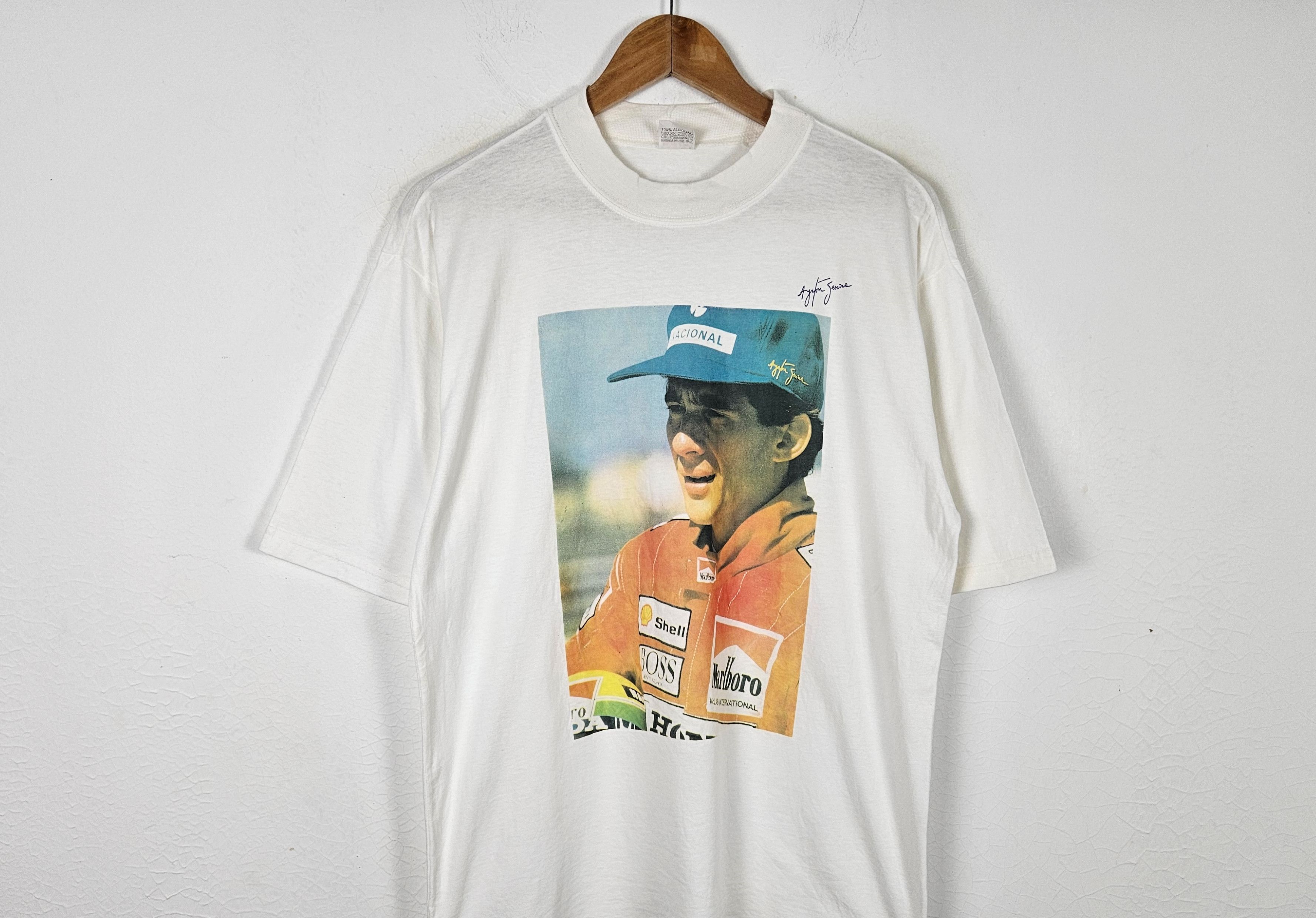 Vintage Vintage Ayrton Senna Formula One 90s F1 shirt Size US L / EU 52-54 / 3 - 2 Thumbnail