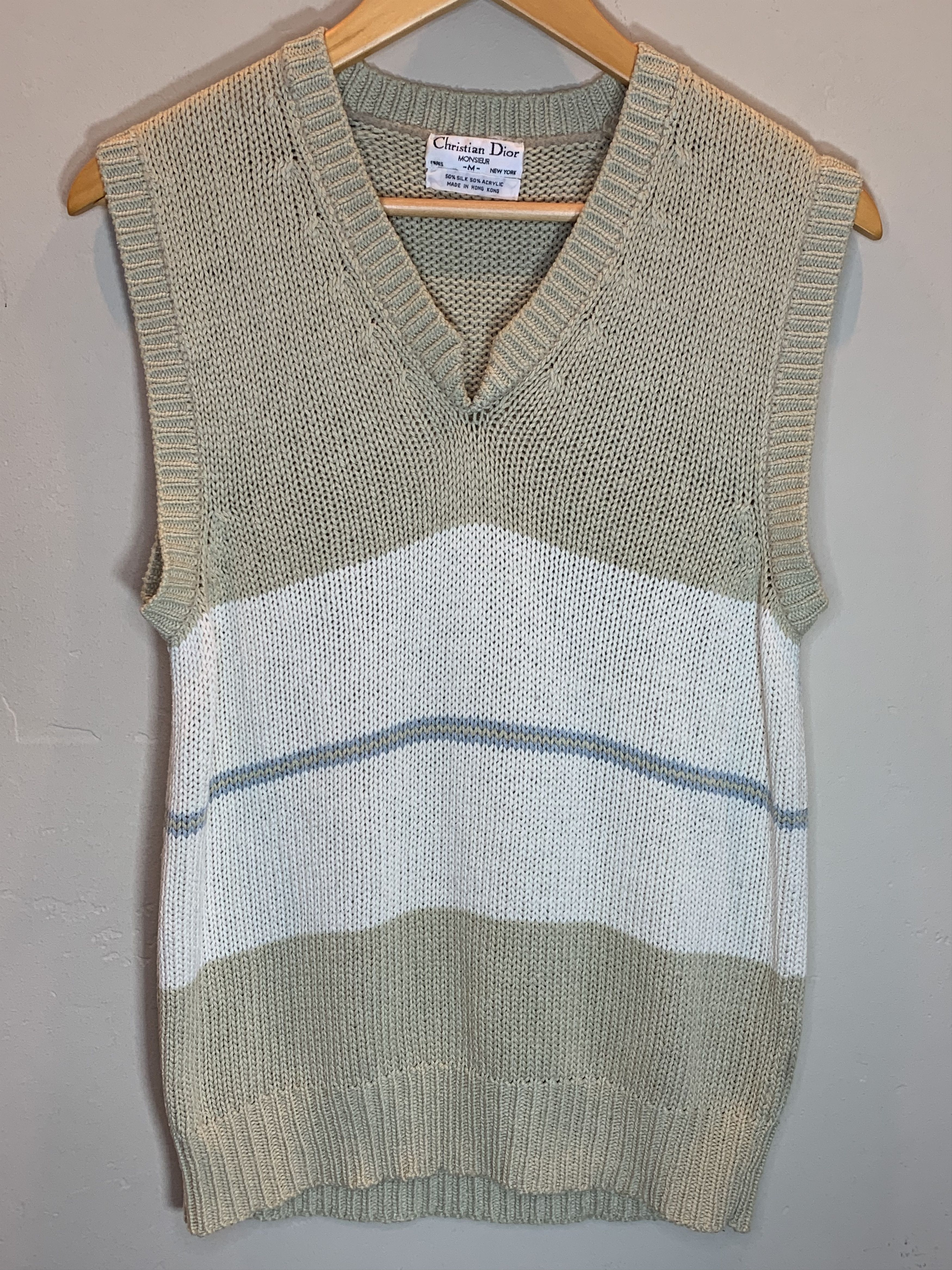 Christian Dior Monsieur RARE* Vintage Christian Dior Monsieur Silk Knit Sweater Vest Size US M / EU 48-50 / 2 - 1 Thumbnail