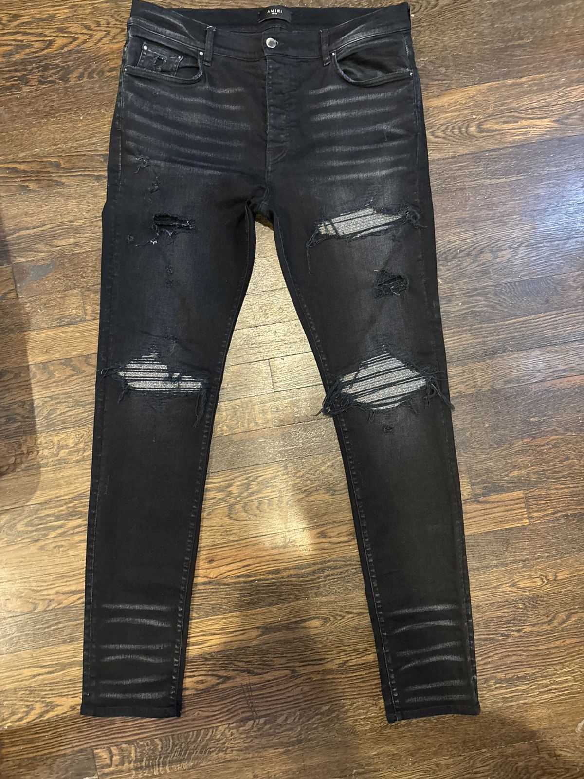 Amiri Amiri MX1 Iridescent Aged Black Denim Size US 38 / EU 54 - 2 Thumbnail