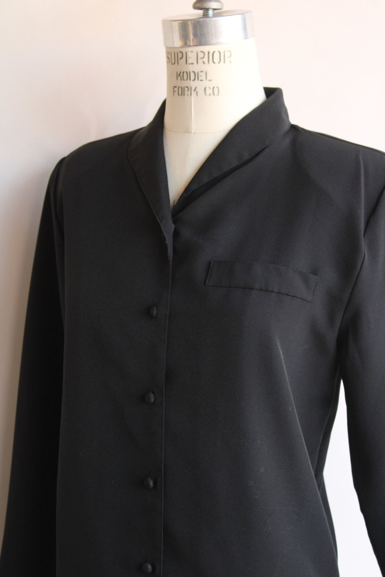 Vintage Vintage 1990s Blouse, Neil Martin Black Long Sleeve Shirt wi Size M / US 6-8 / IT 42-44 - 7 Thumbnail